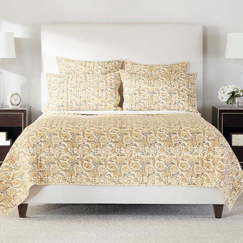Block-Printed Quilt and Shams Set image 036256SET