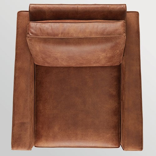 Spencer Track-Arm Leather Chair - 24in Depth 