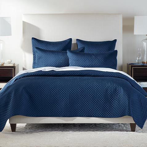 Salena Quilted Coverlet and Shams Set, Navy image