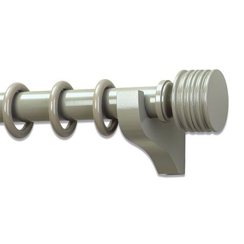 Painted Wood Drapery Hardware Set with Stacked End Cap Finial image