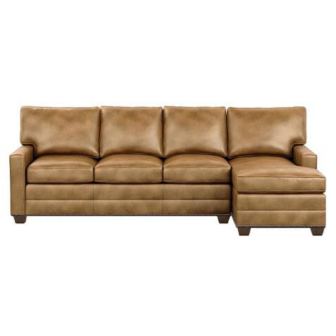 Bennett Track-Arm Two-Piece Leather Sectional image