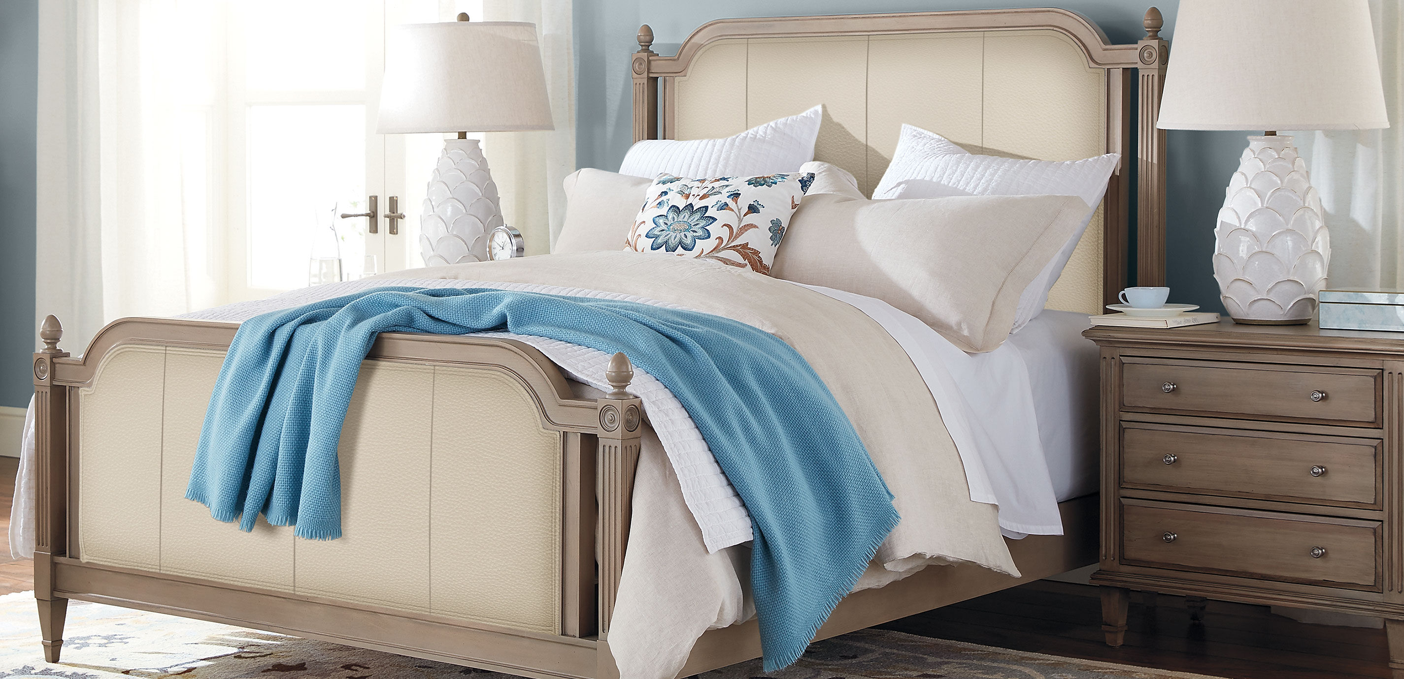 Allesandra Leather-Panel Bed_1