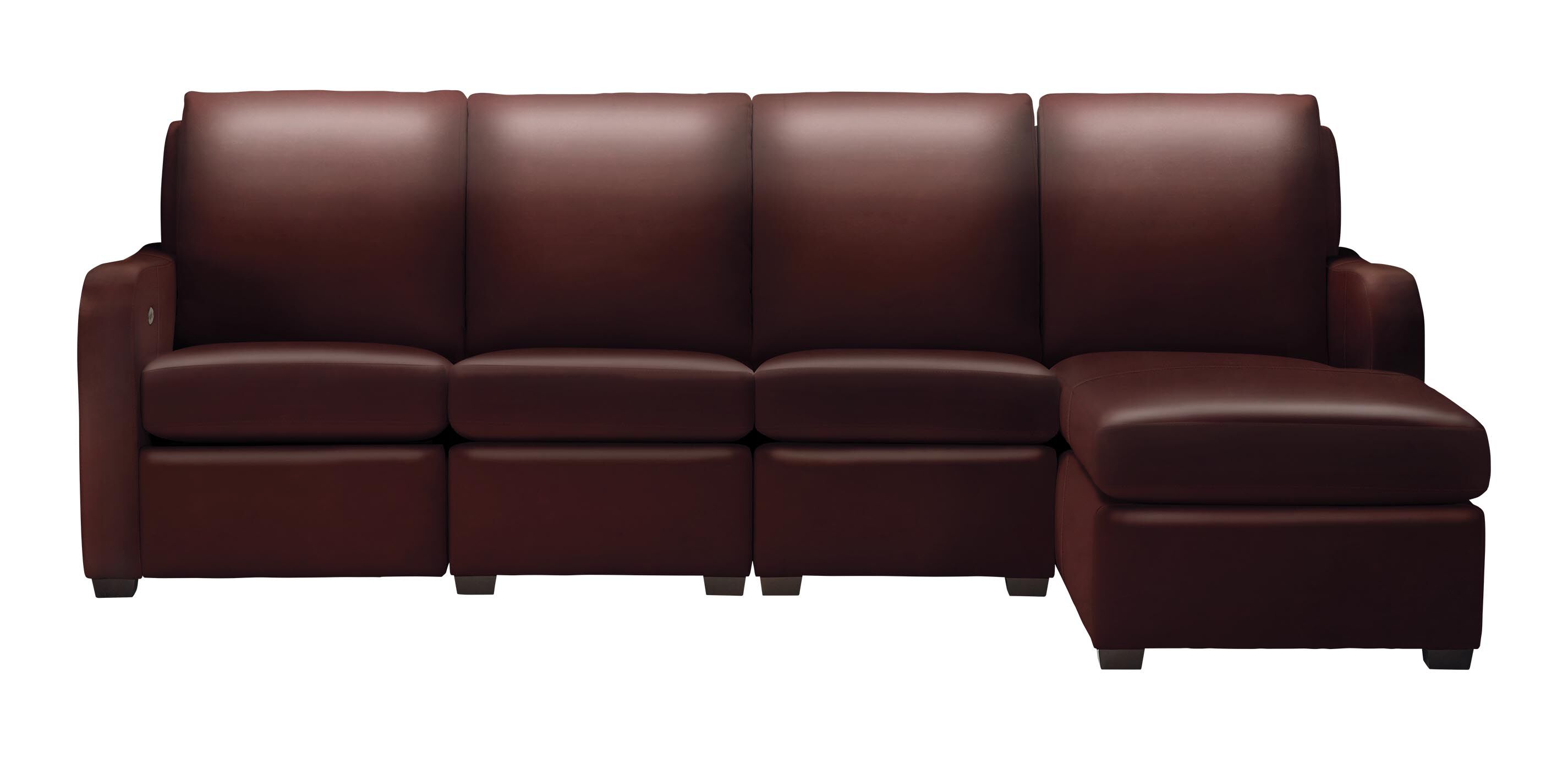 Jennings Leather Four-Piece Motion Sectional with Chaise