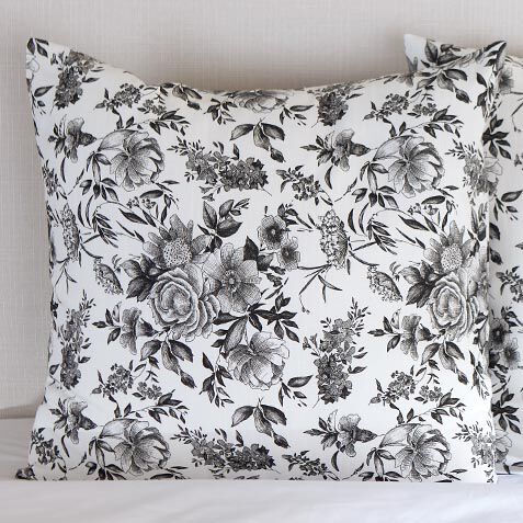 Black & White Printed Euro Sham image