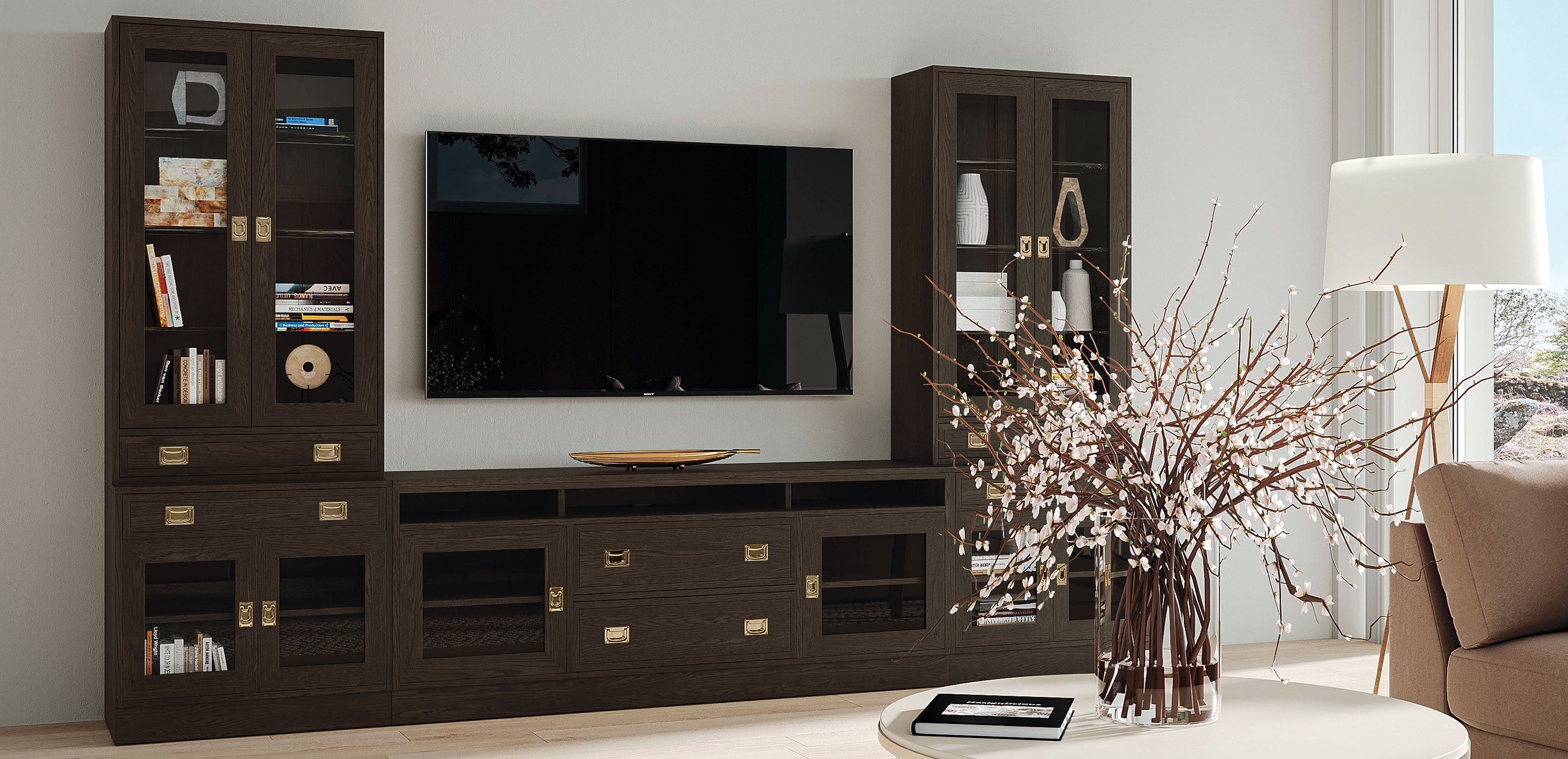 Callum Single Bookcase, Glass Doors_3