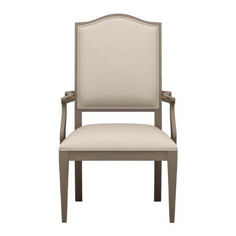 Hayden Leather Dining Armchair: Serpentine Back, Tapered Leg image 727155