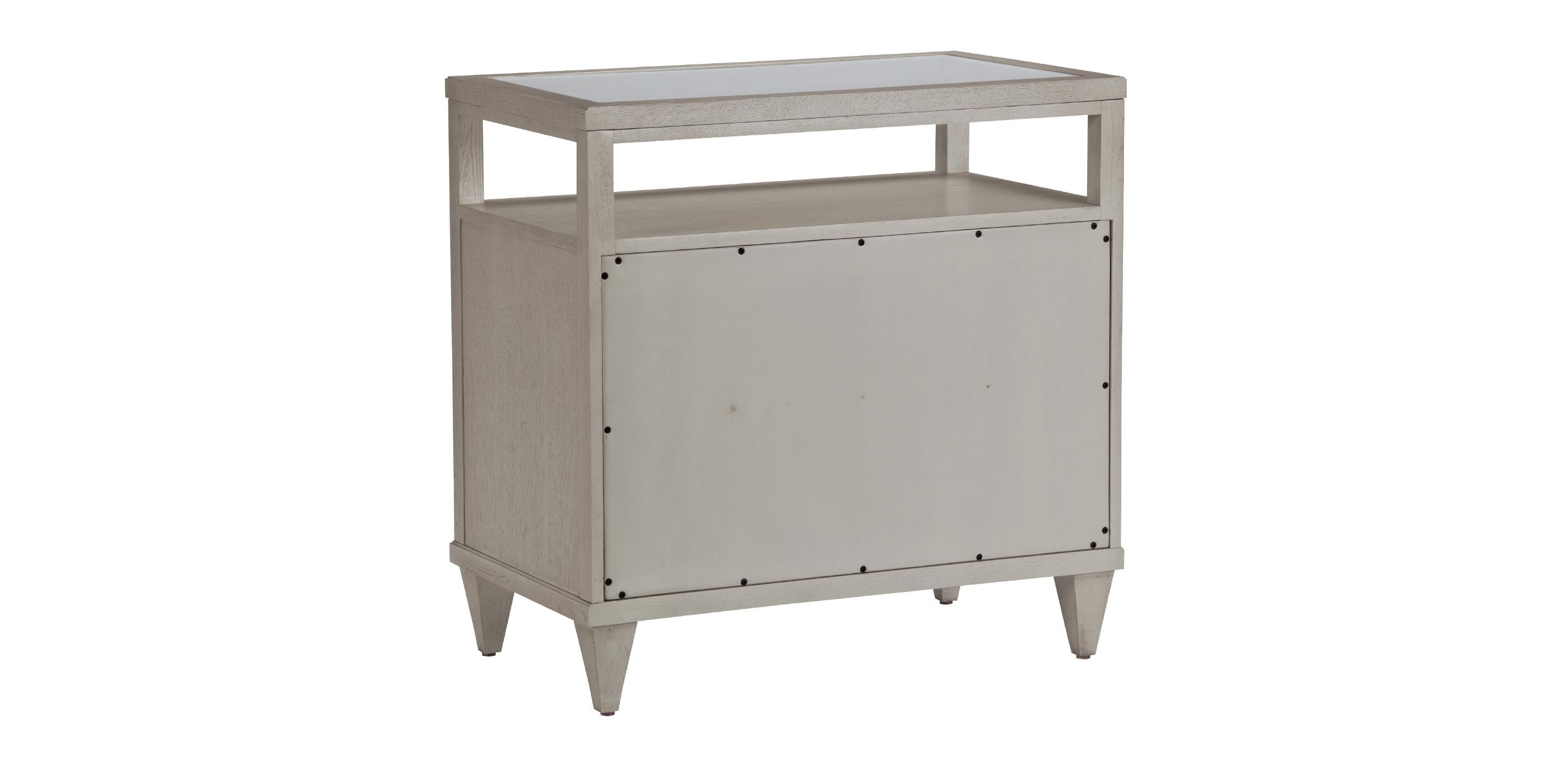 Heston Oak Glass-Top Night Table_4