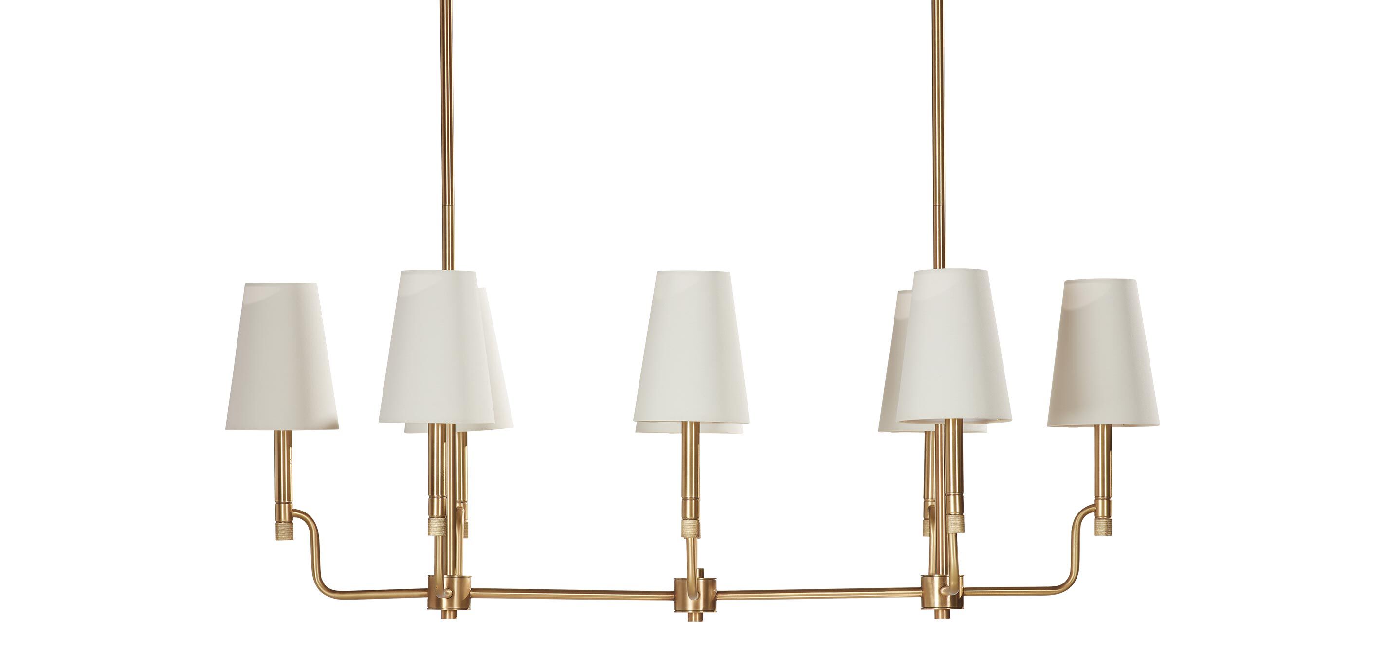 Turnbull Linear Chandelier, Polished Brass