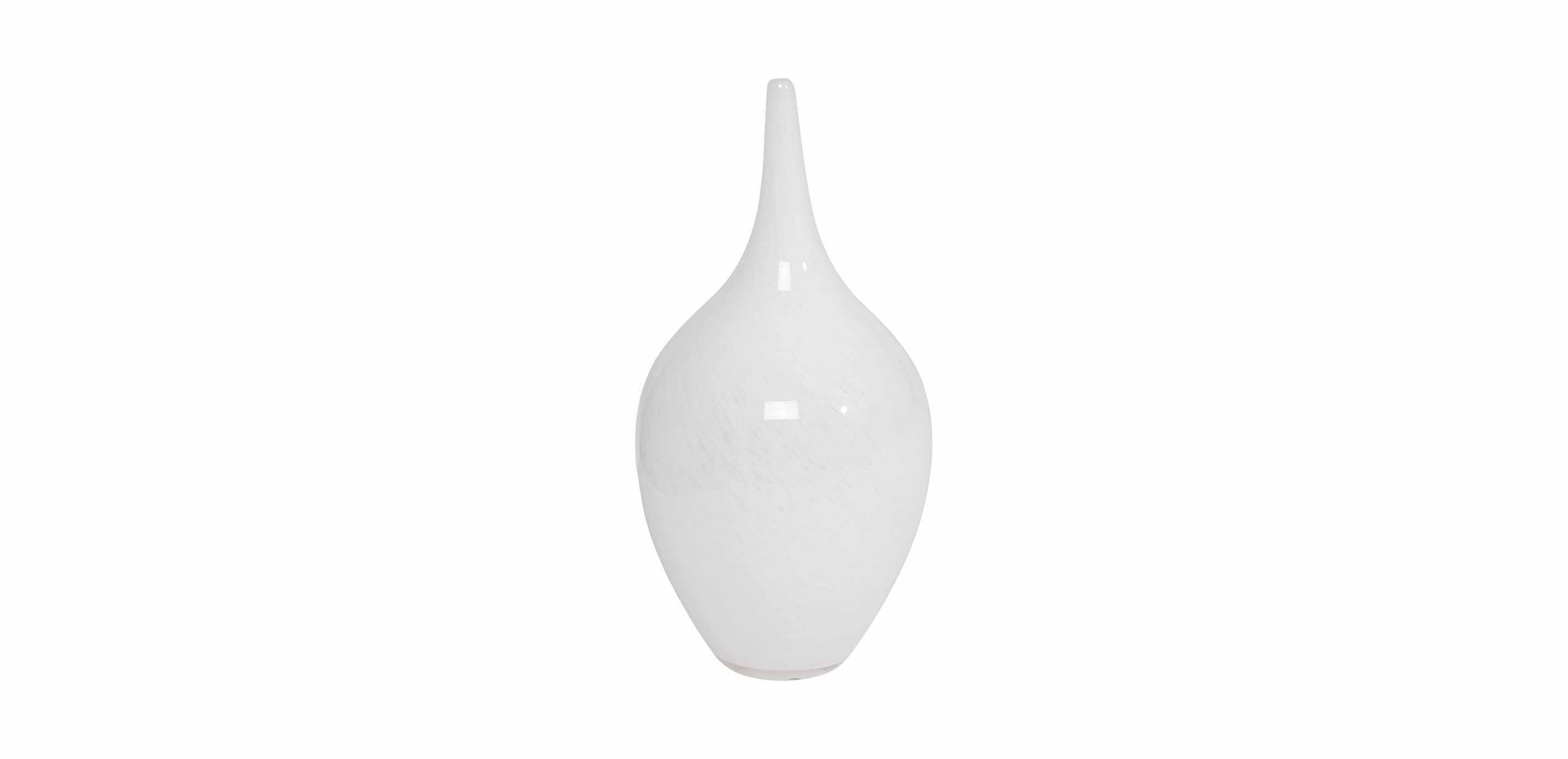 White Glass Goddess Vase