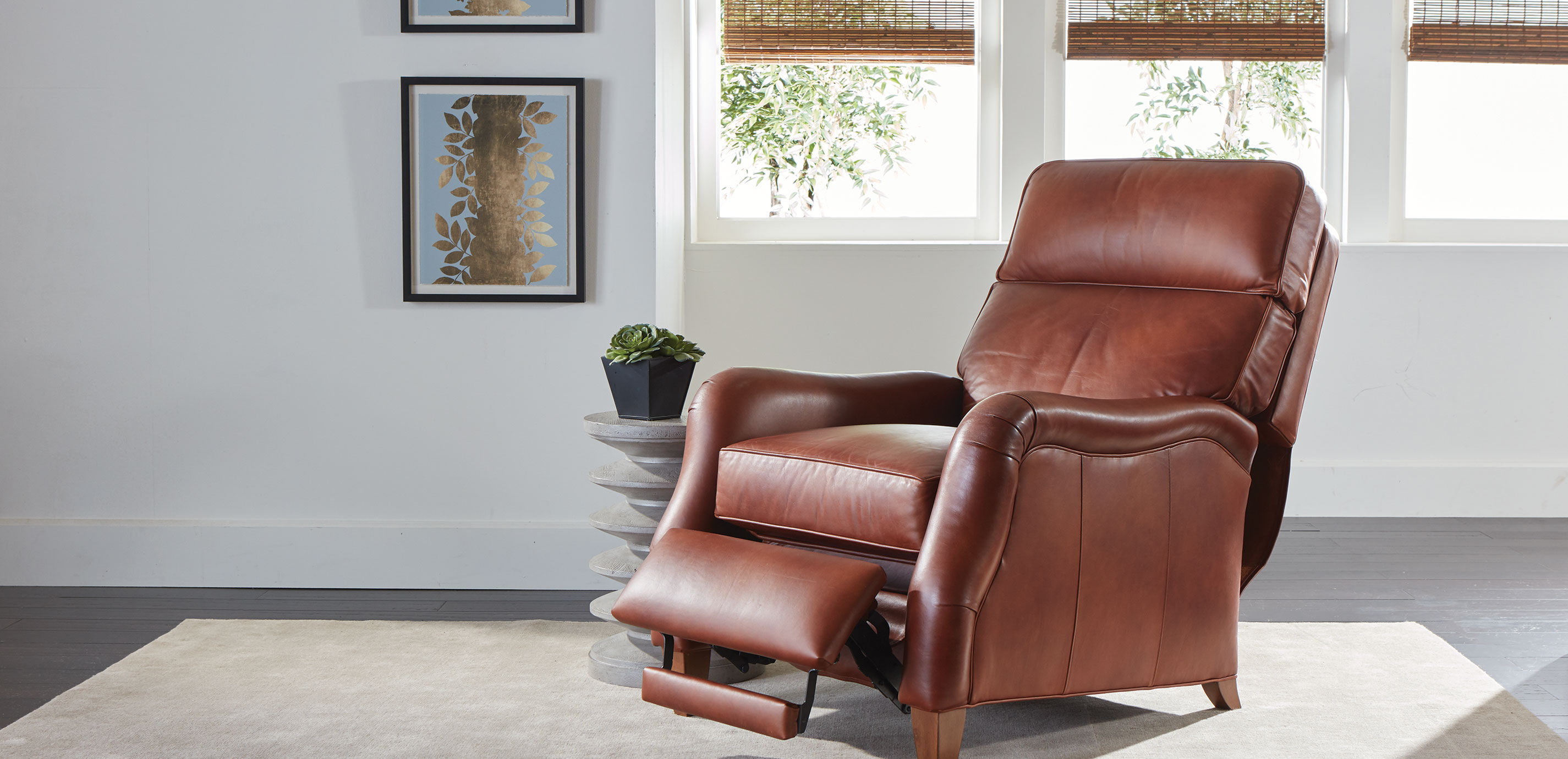 Aiden Leather Recliner, Old English/Saddle_8