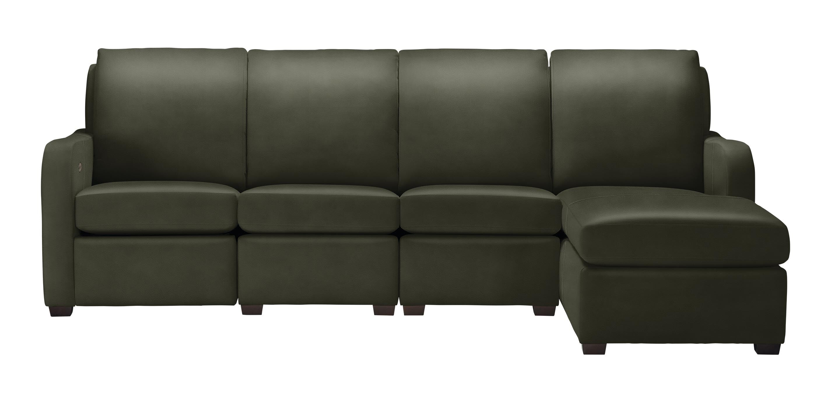 Jennings Leather Four-Piece Motion Sectional with Chaise