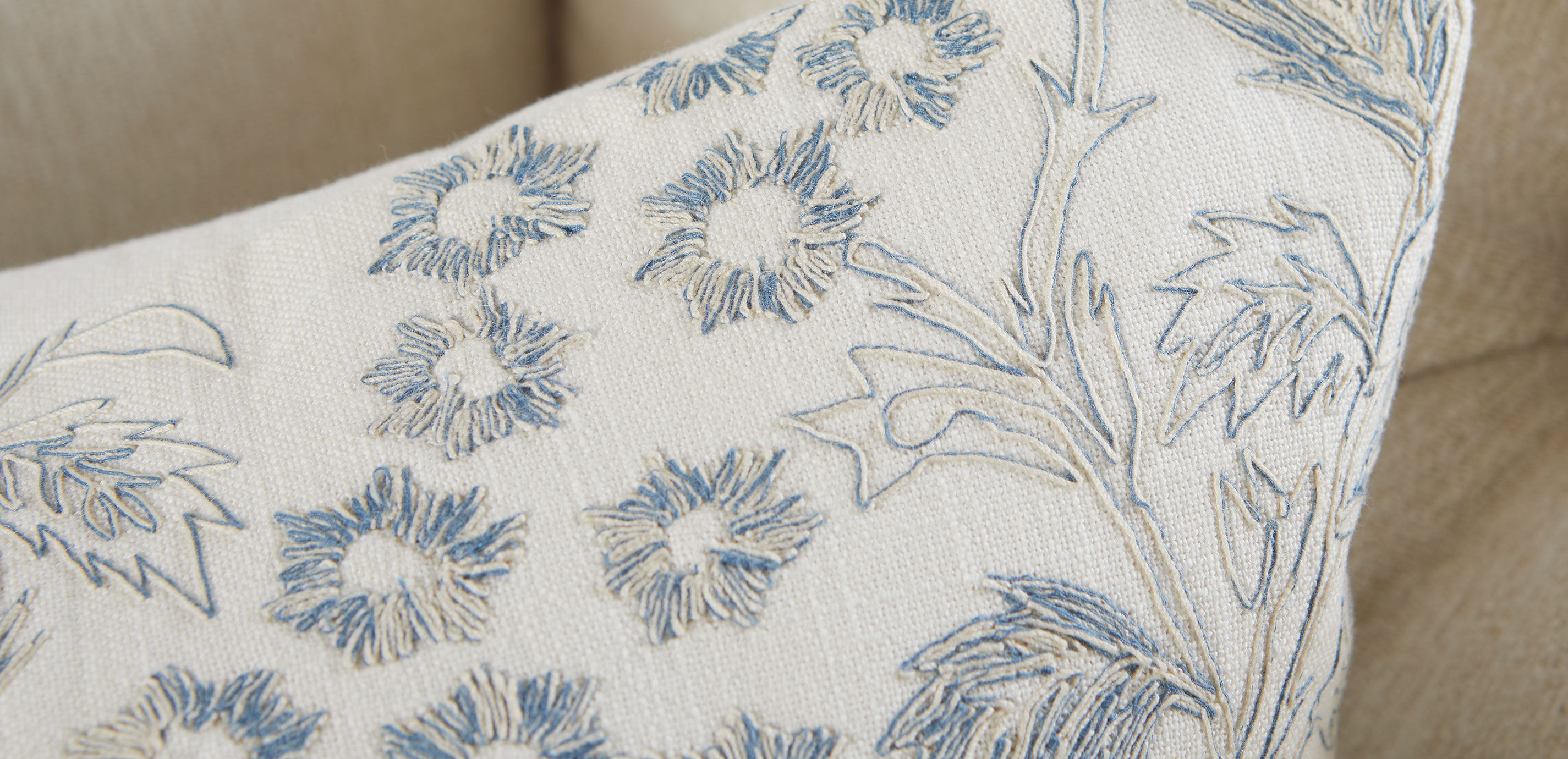 Blue Floral Scribble Pillow_3