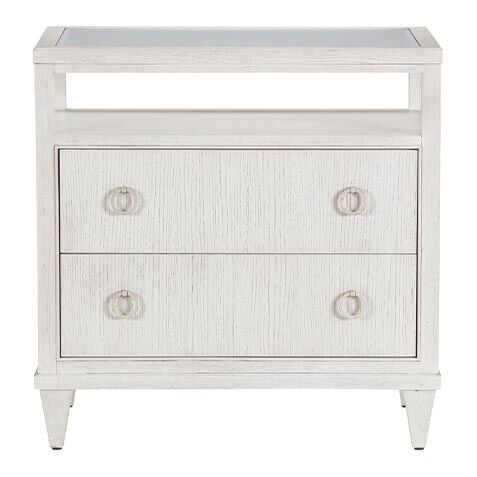 Heston Oak Glass-Top Night Table image 365336