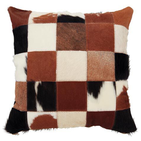 Cowhide Patchwork Pillow image