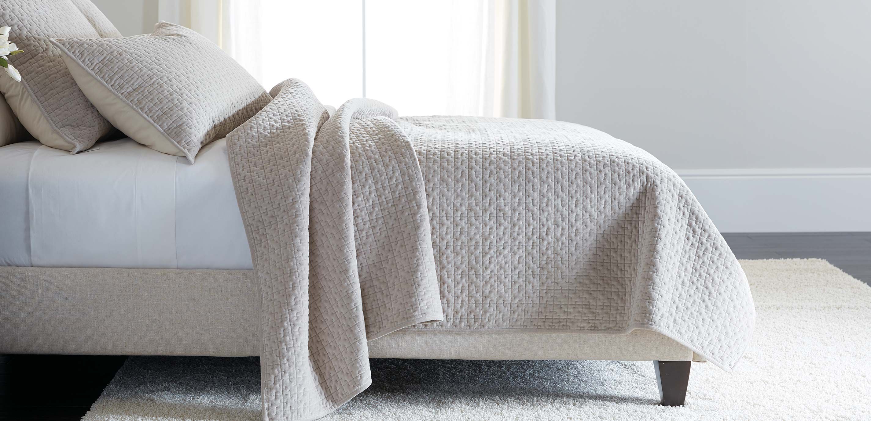 Salena Velvet Coverlet, Taupe