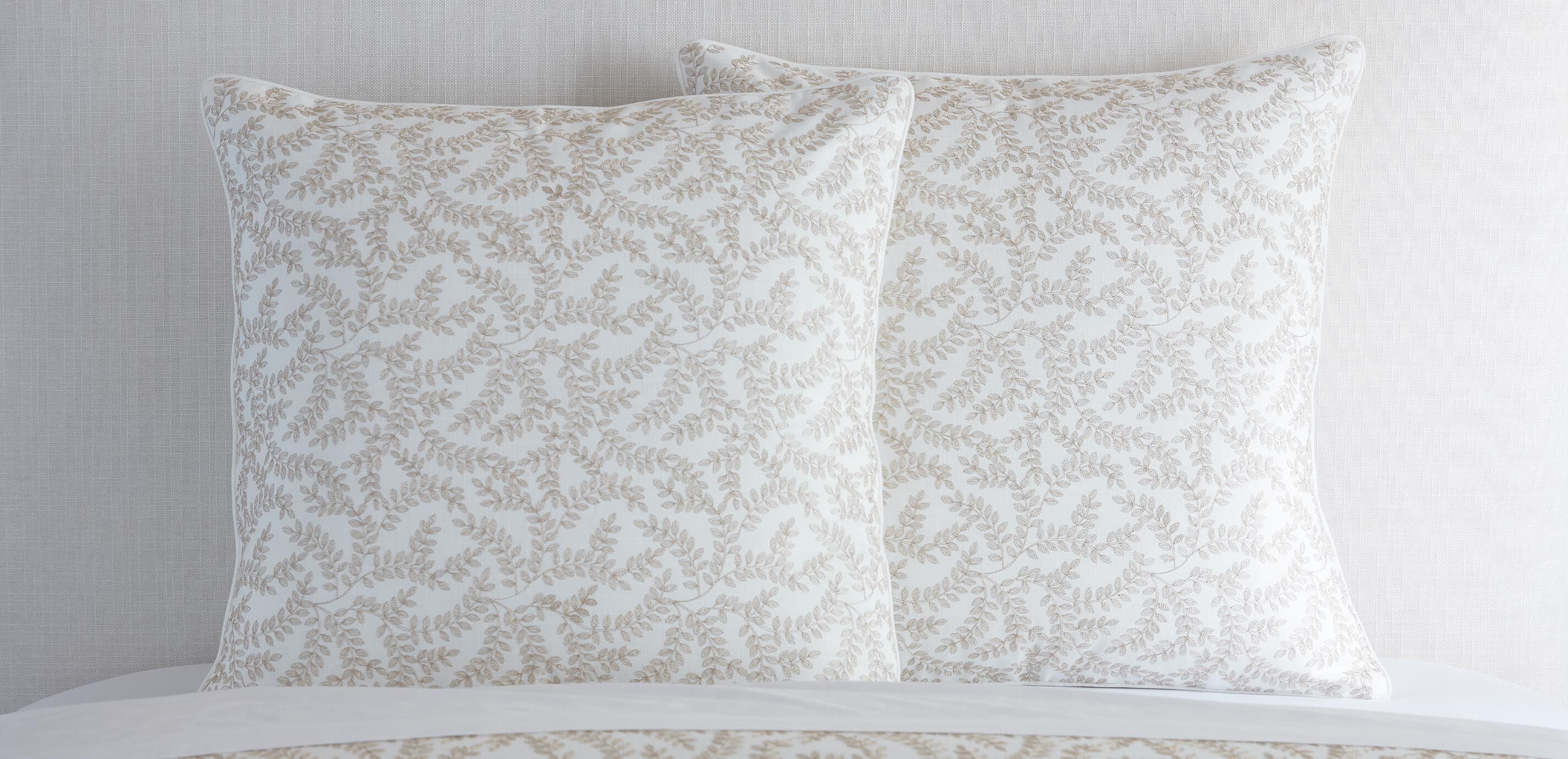 Gold Embroidered Vine Euro Sham
