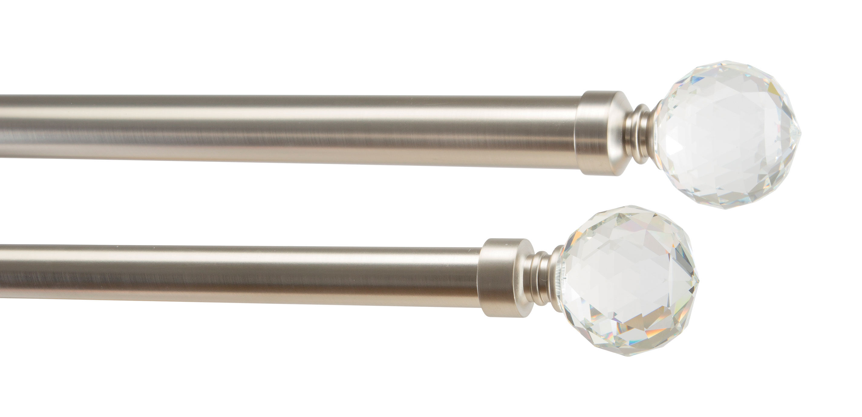 Glass Faceted Ball Finial Hardware Set