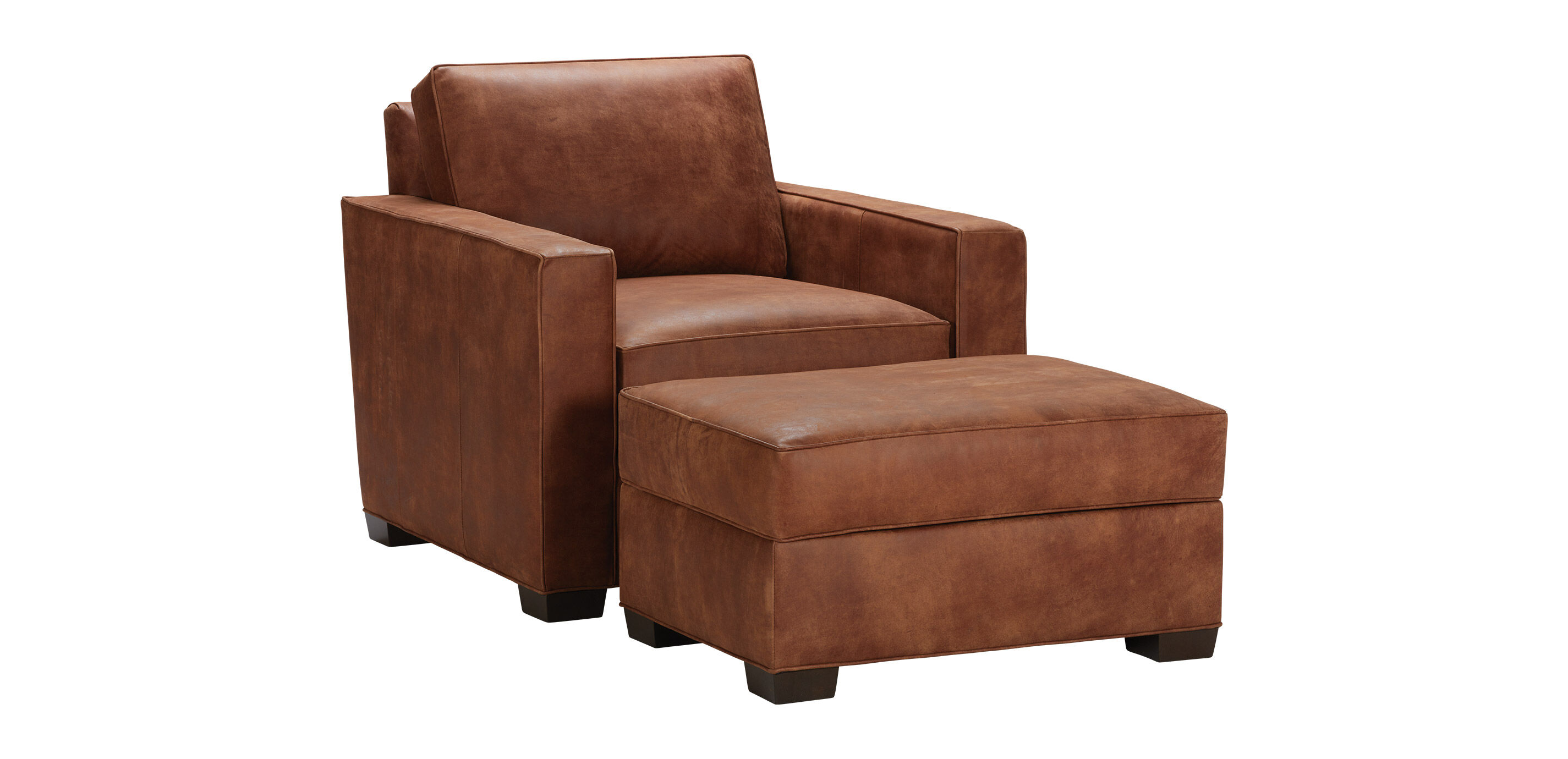 Spencer Leather Ottoman