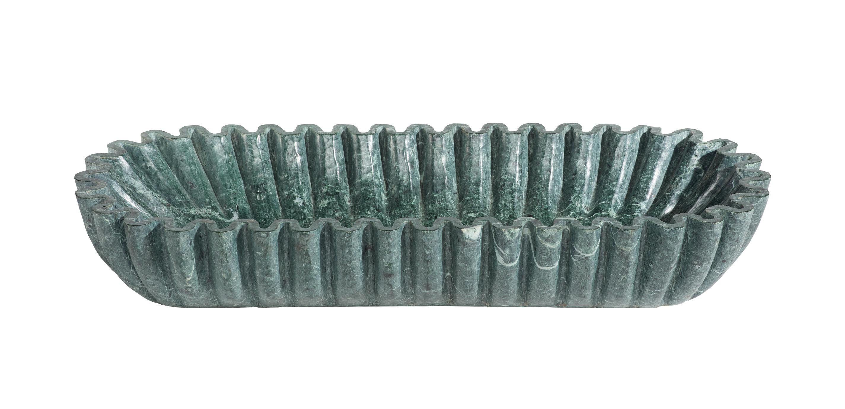Green Linear Marble Bowl
