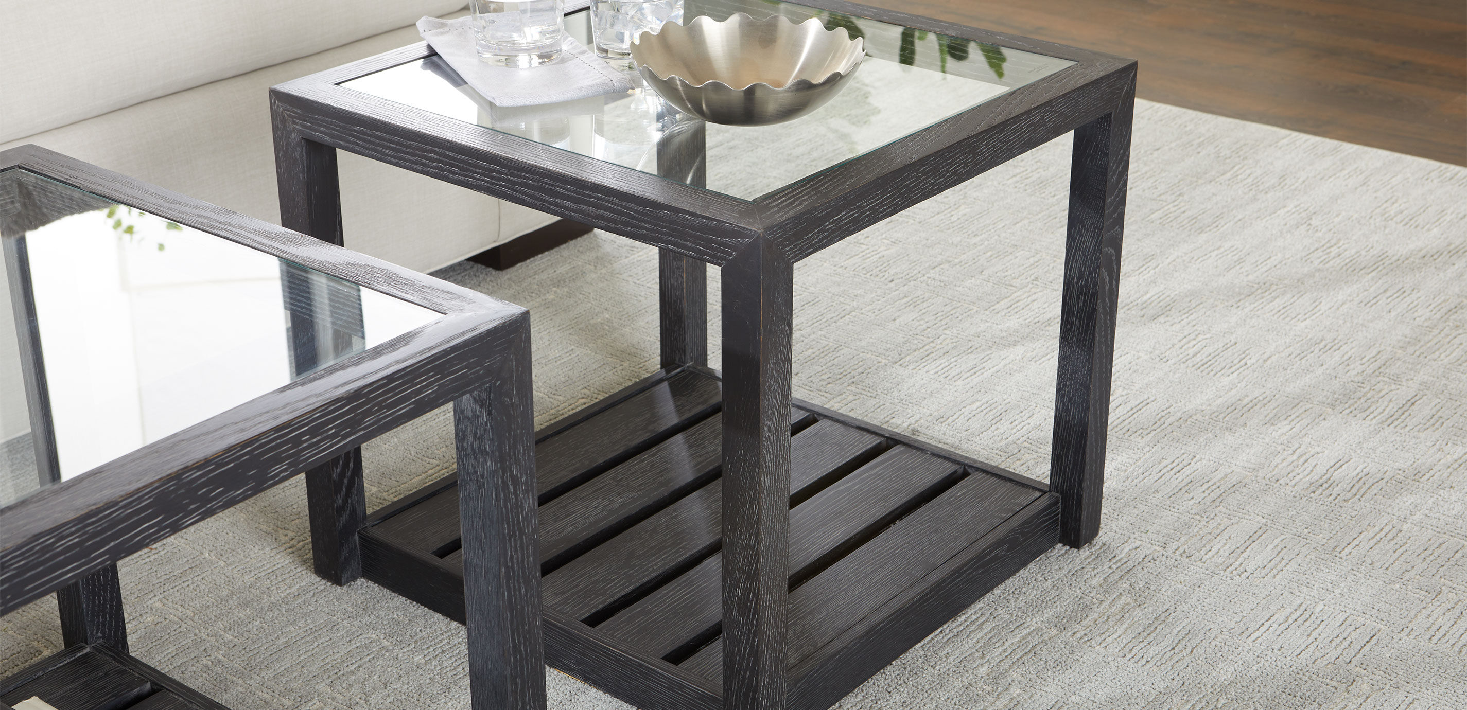 Lyons Wood and Glass Bunching Table_4