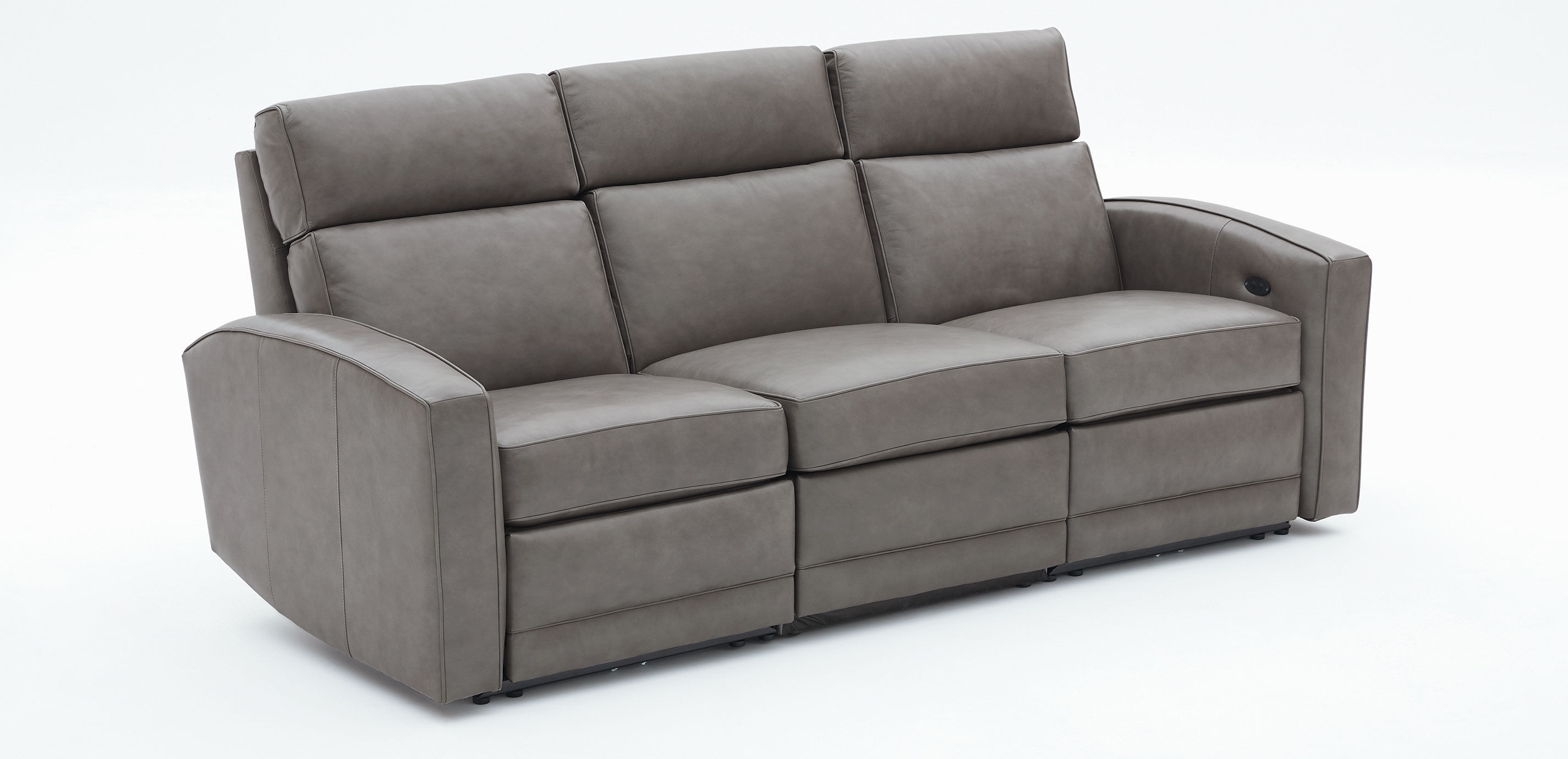 Conover Track-Arm Wall-Reclining Three-Seat Modular Leather Sofa