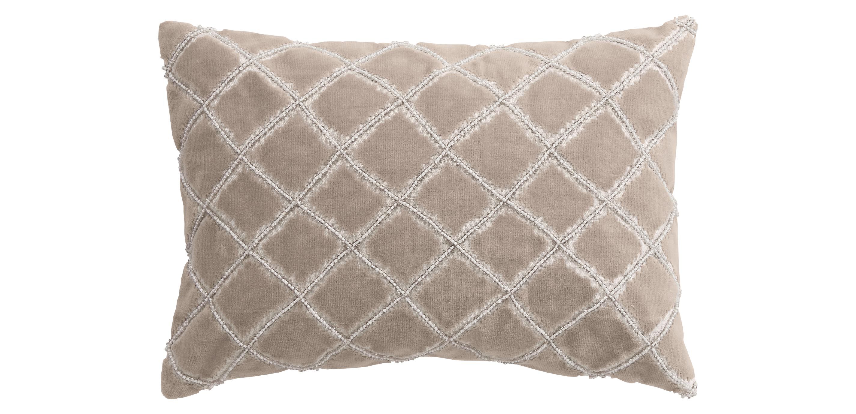 Velvet Beaded Lumbar Pillow