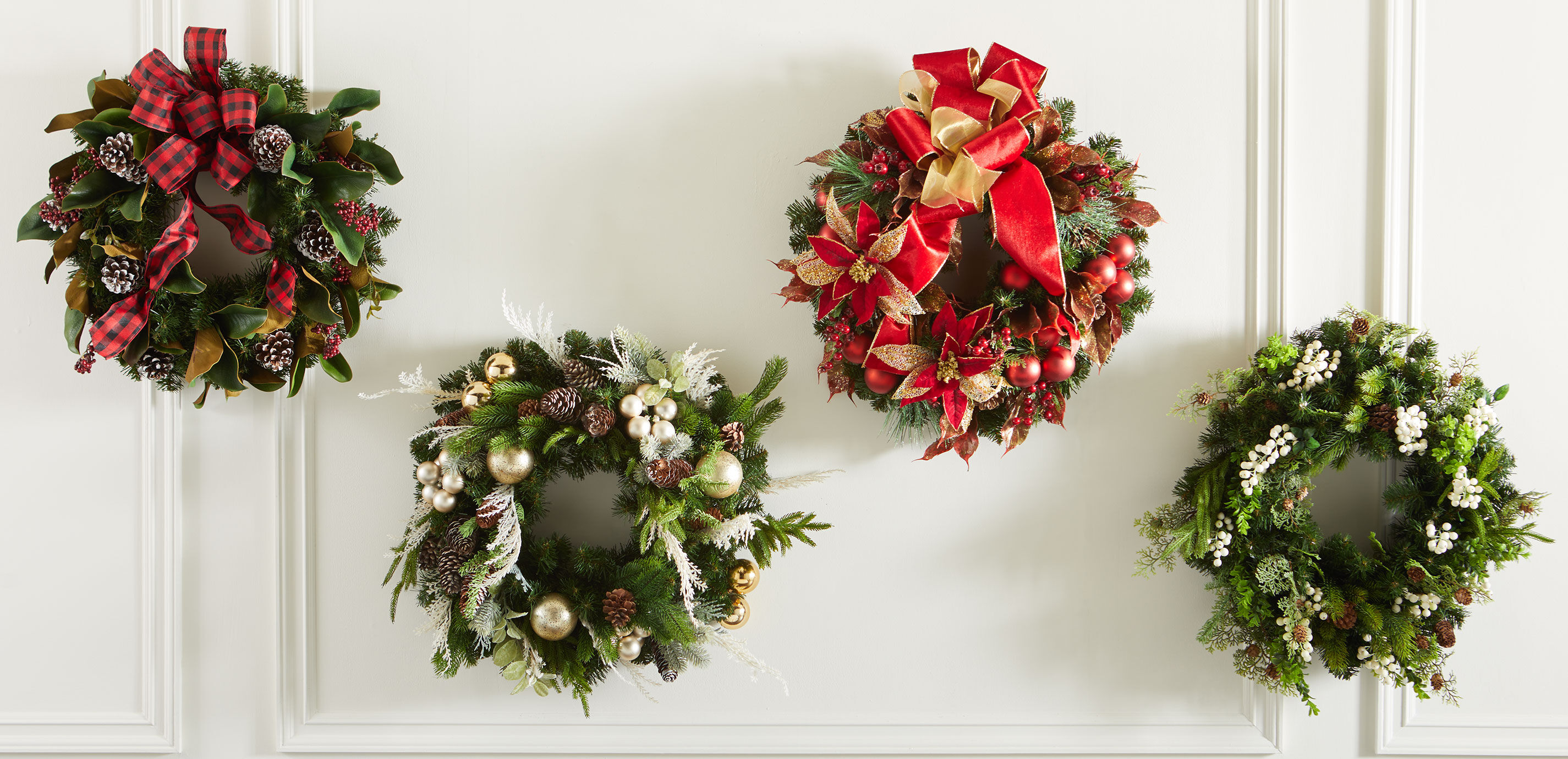 28" Red Poinsettia Holiday Wreath_7