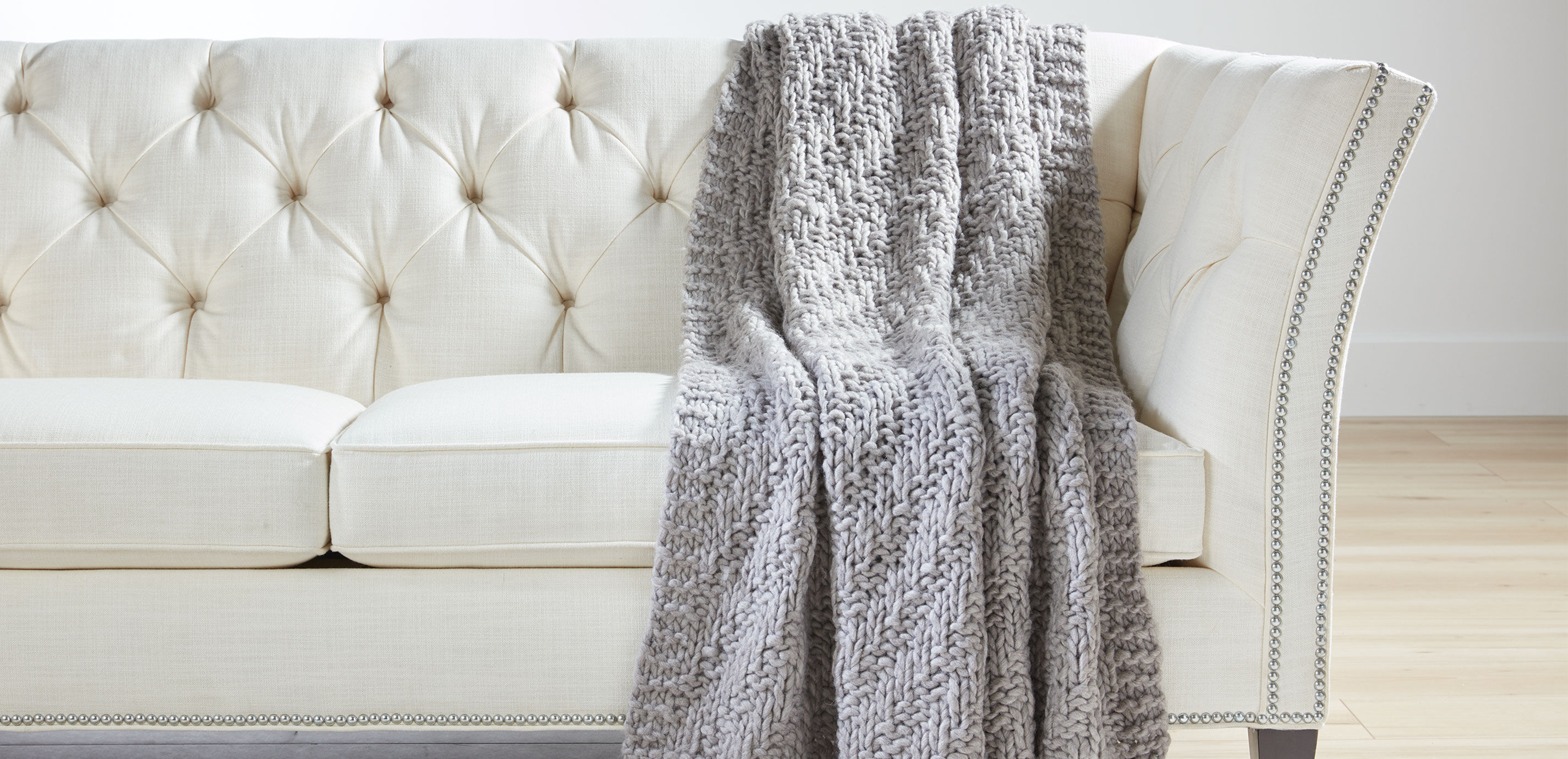 Diagonal Knit Throw