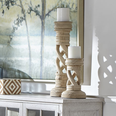 Spiral Wood Candlestick Product Tile Hover Image 432414