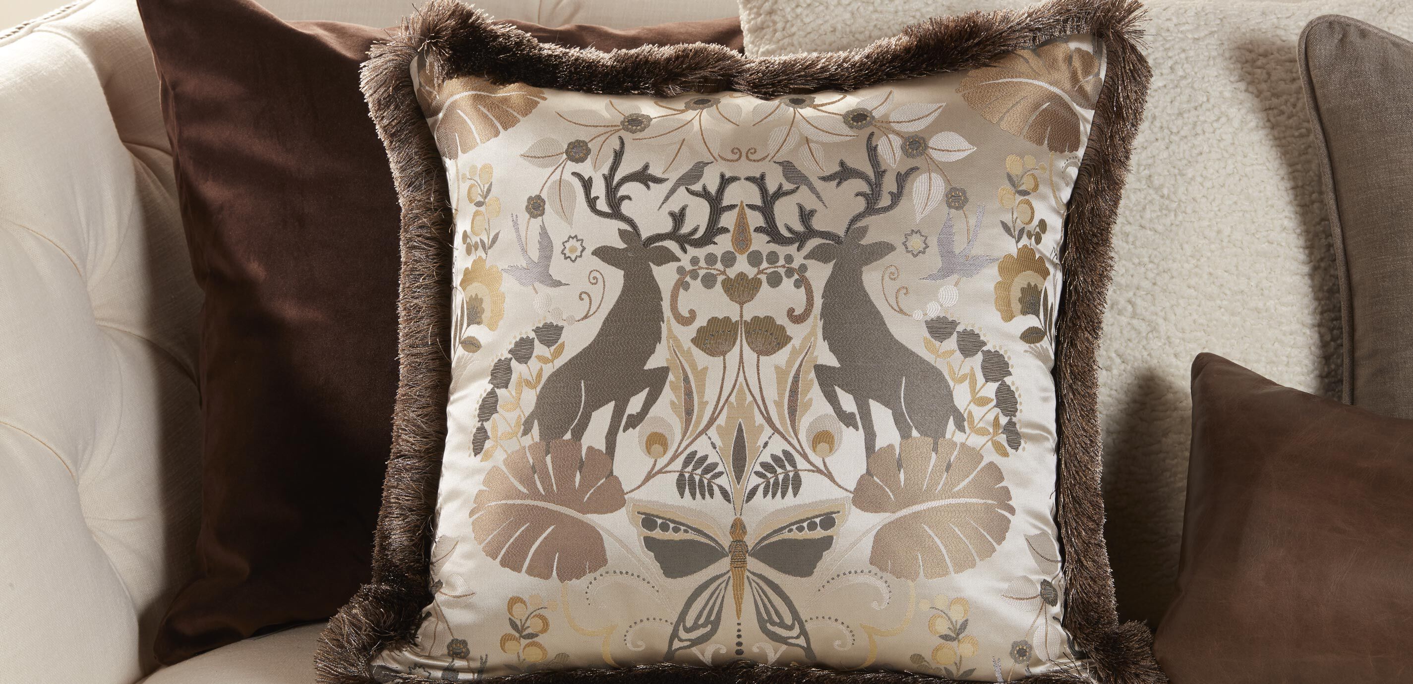 Flora and Fauna Jacquard Pillow_2