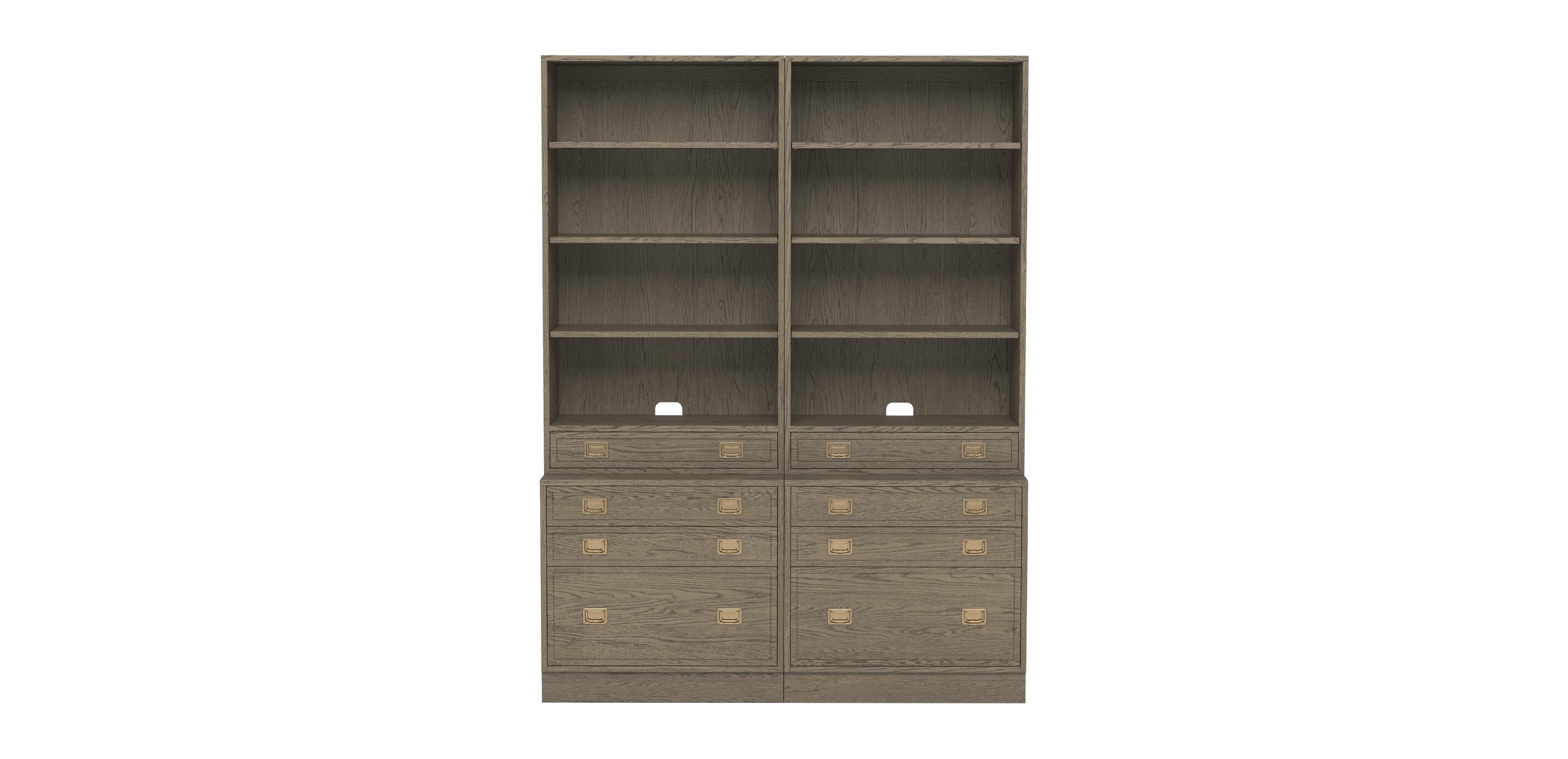 Callum Double Bookcase with File Cabinet
