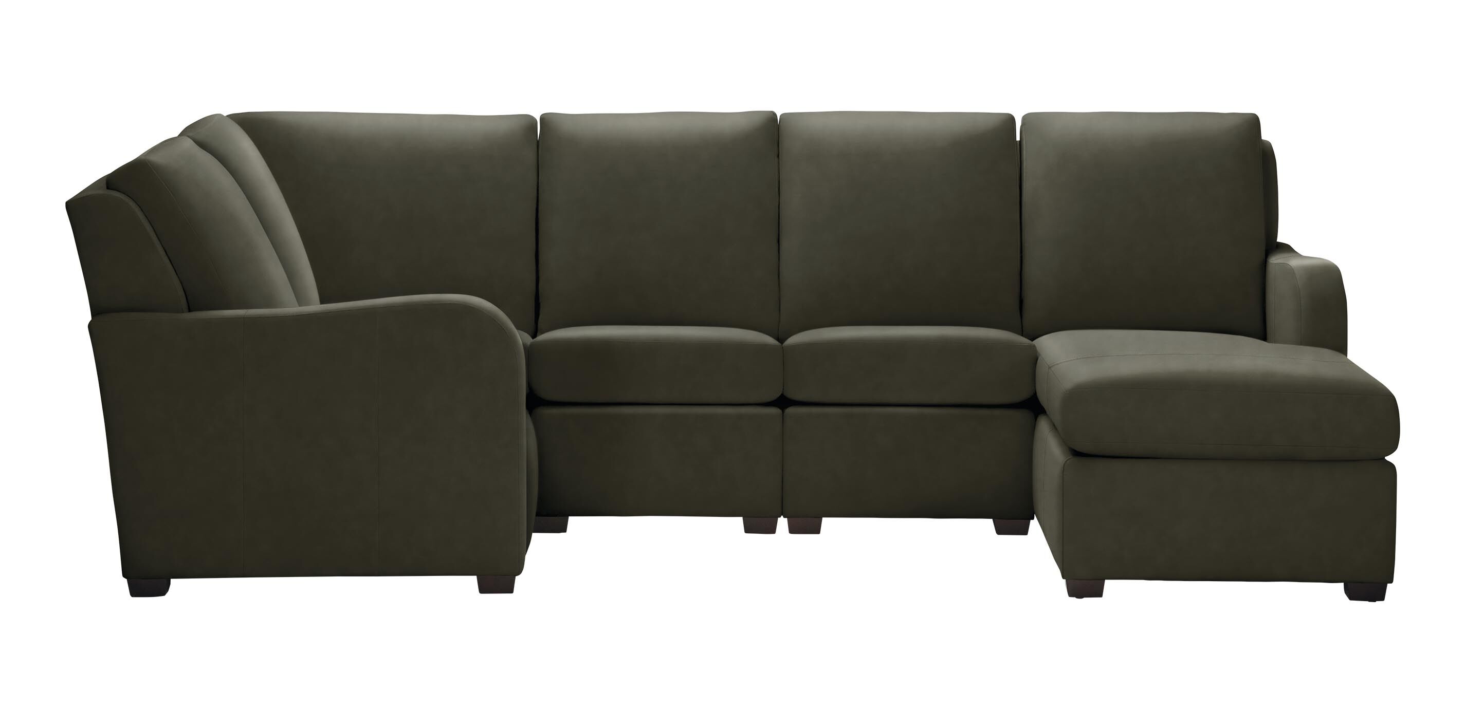 Jennings Leather Five-Piece Sectional with Chaise