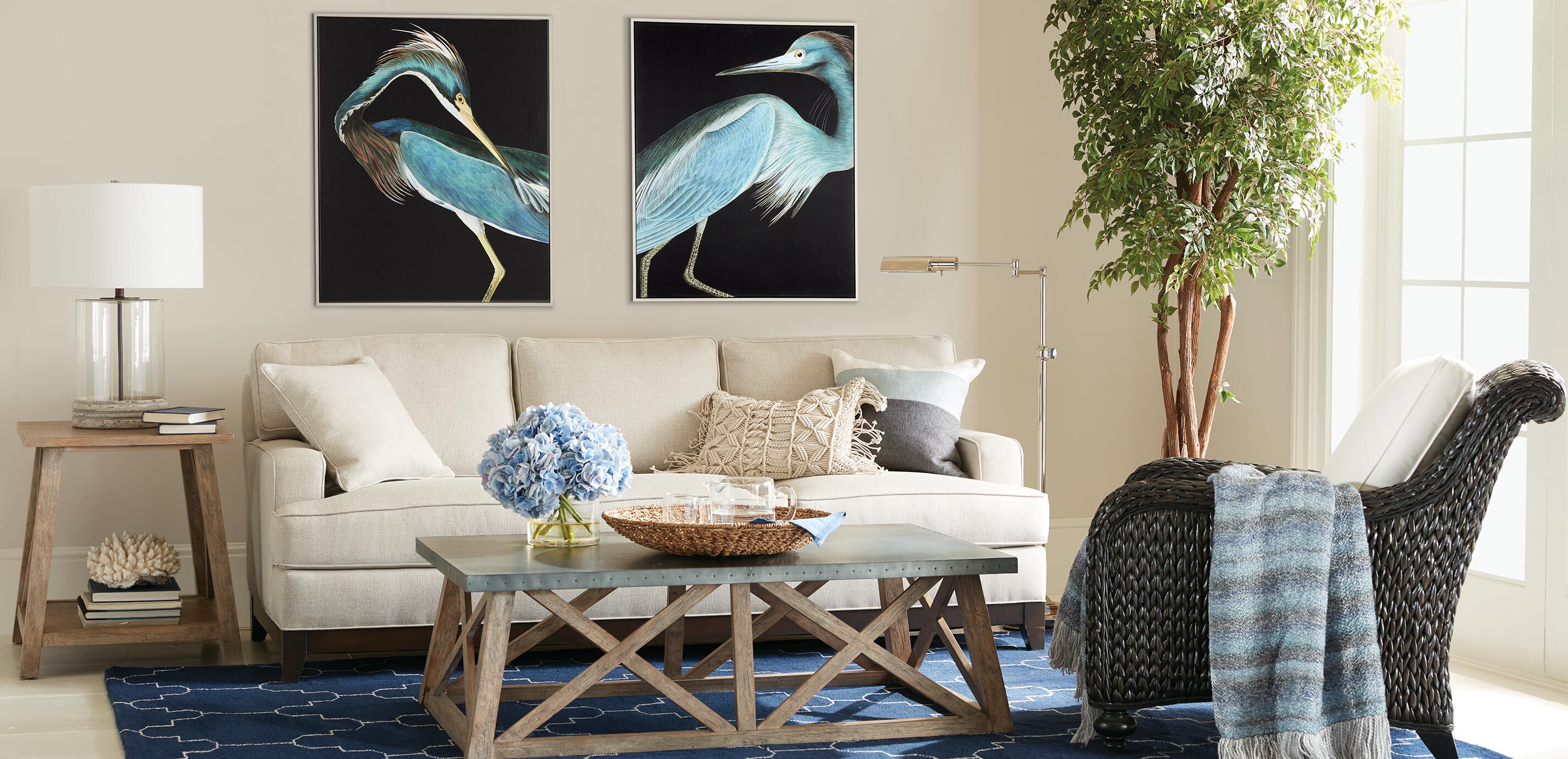 Tulu Tracery Rug, Blue/Natural_2