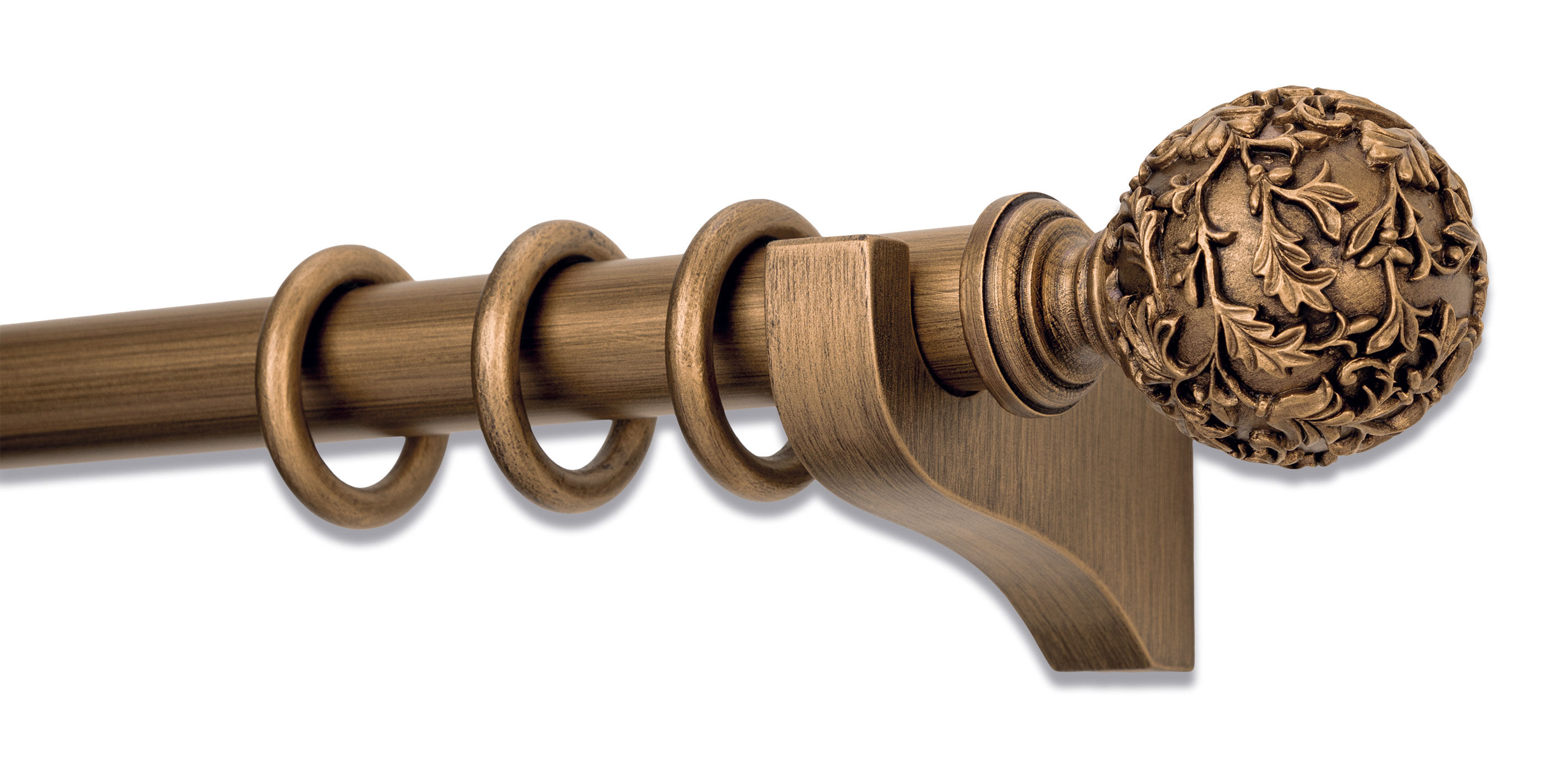 Classic Floral Ball Drapery Hardware Set 