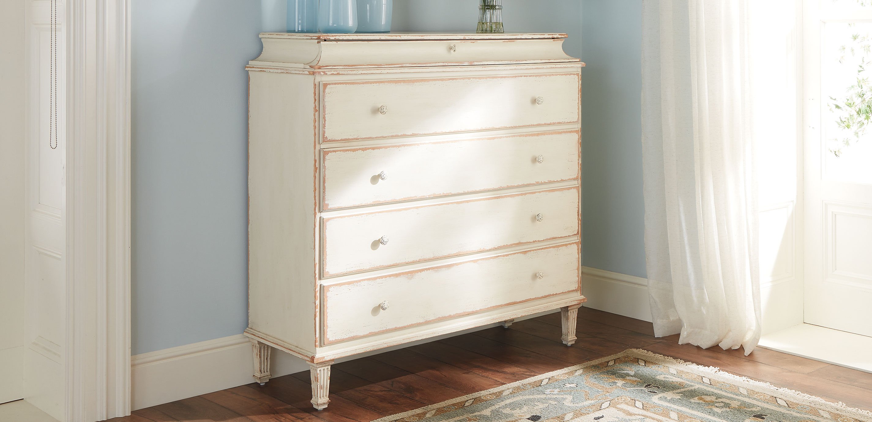 Leora Antiqued White Tall Chest_9