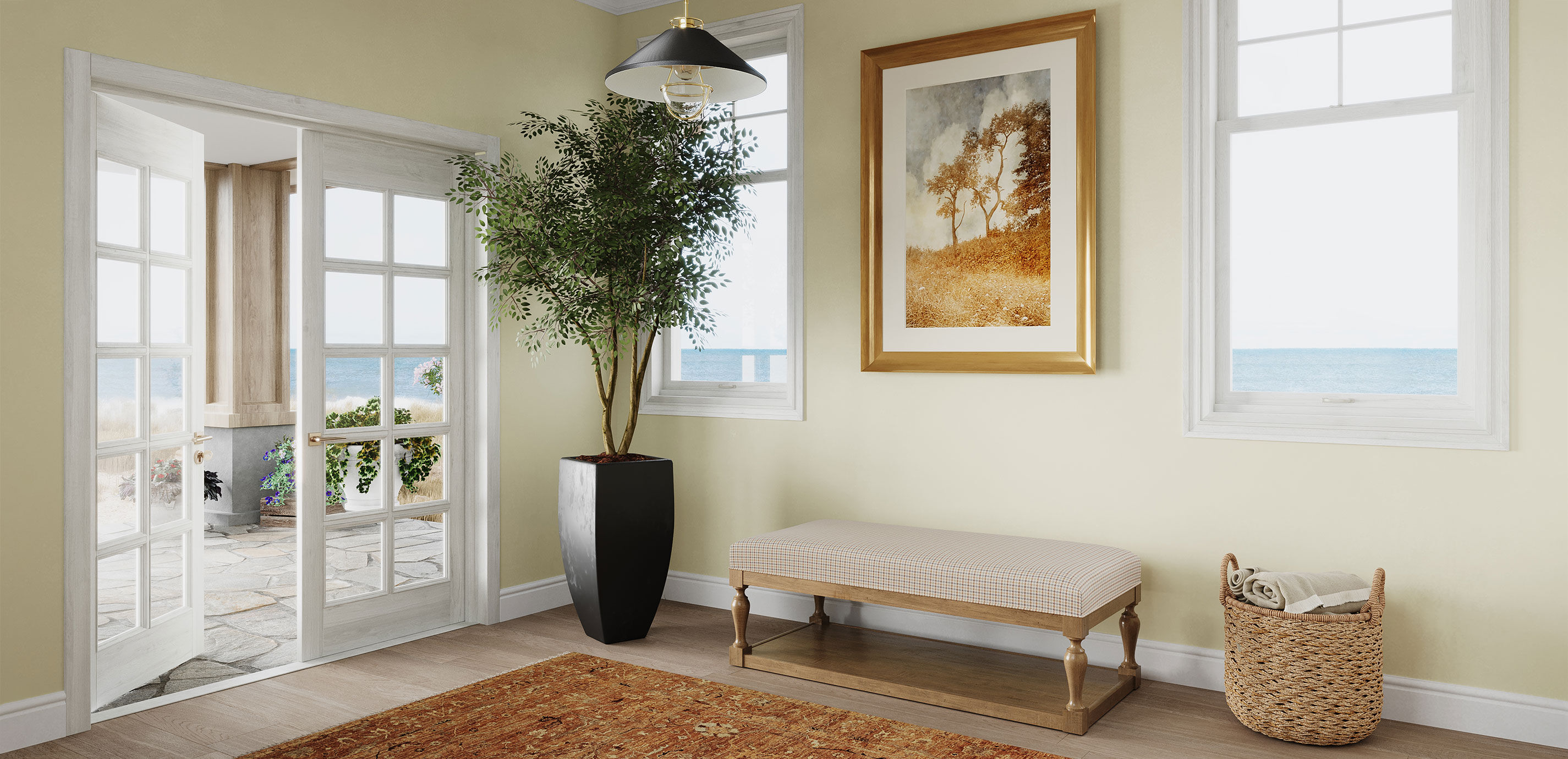 Dune Black-and-Brass Ribbed Pendant Light_6