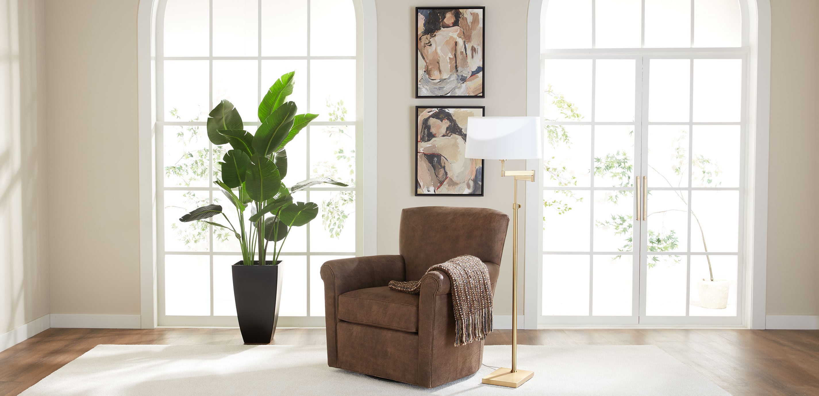 Turner Leather Roll-Arm Swivel Chair_5