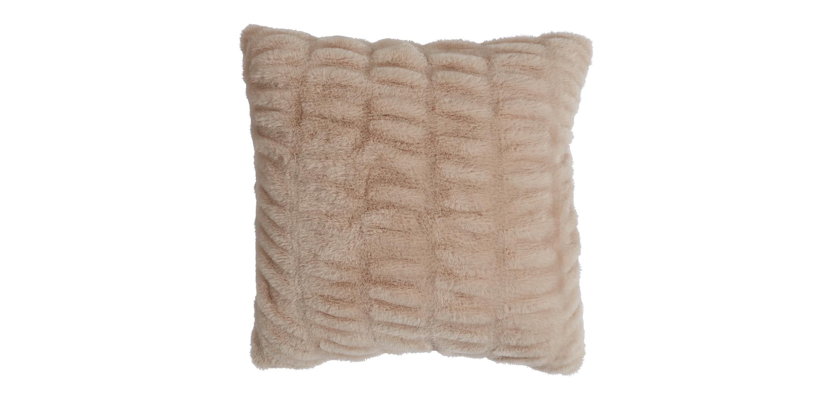 Ruched Faux Fur Pillow