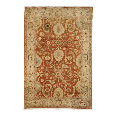 Indo Herat Rug, Rust/Ivory image