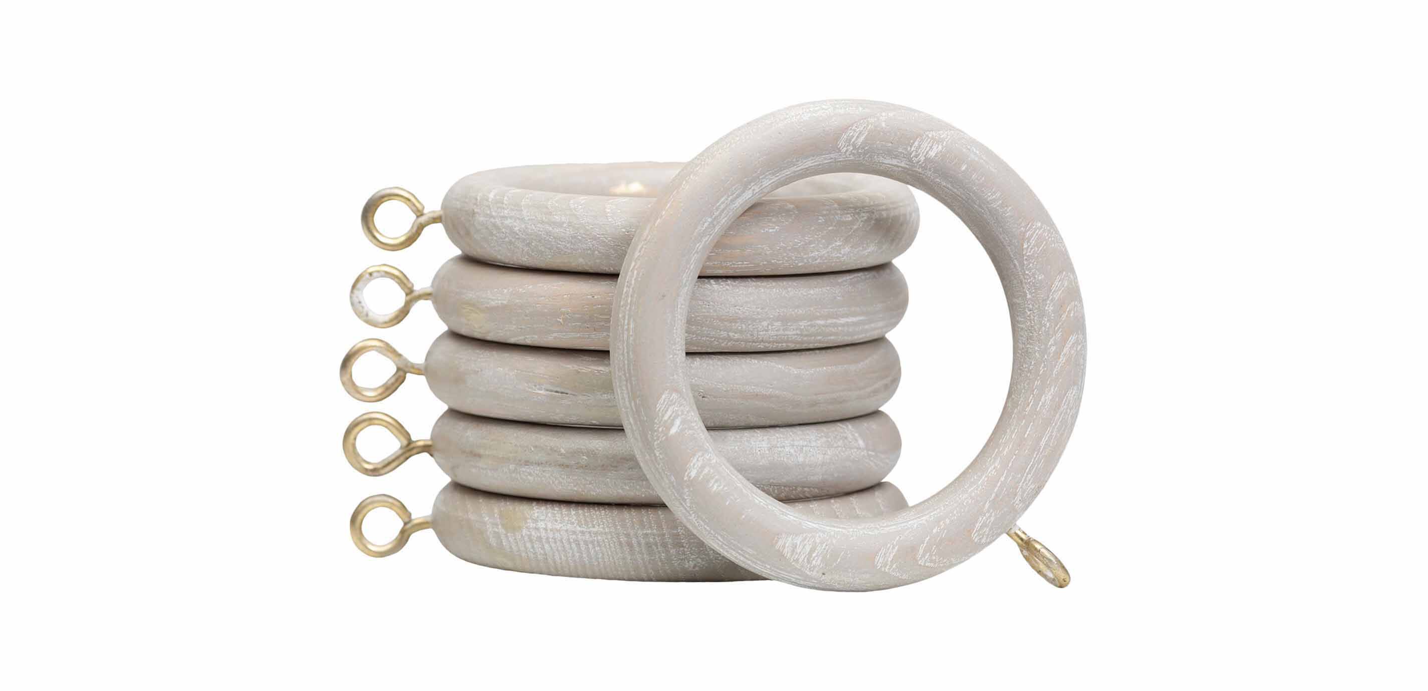 Distressed Wood Drapery Rings