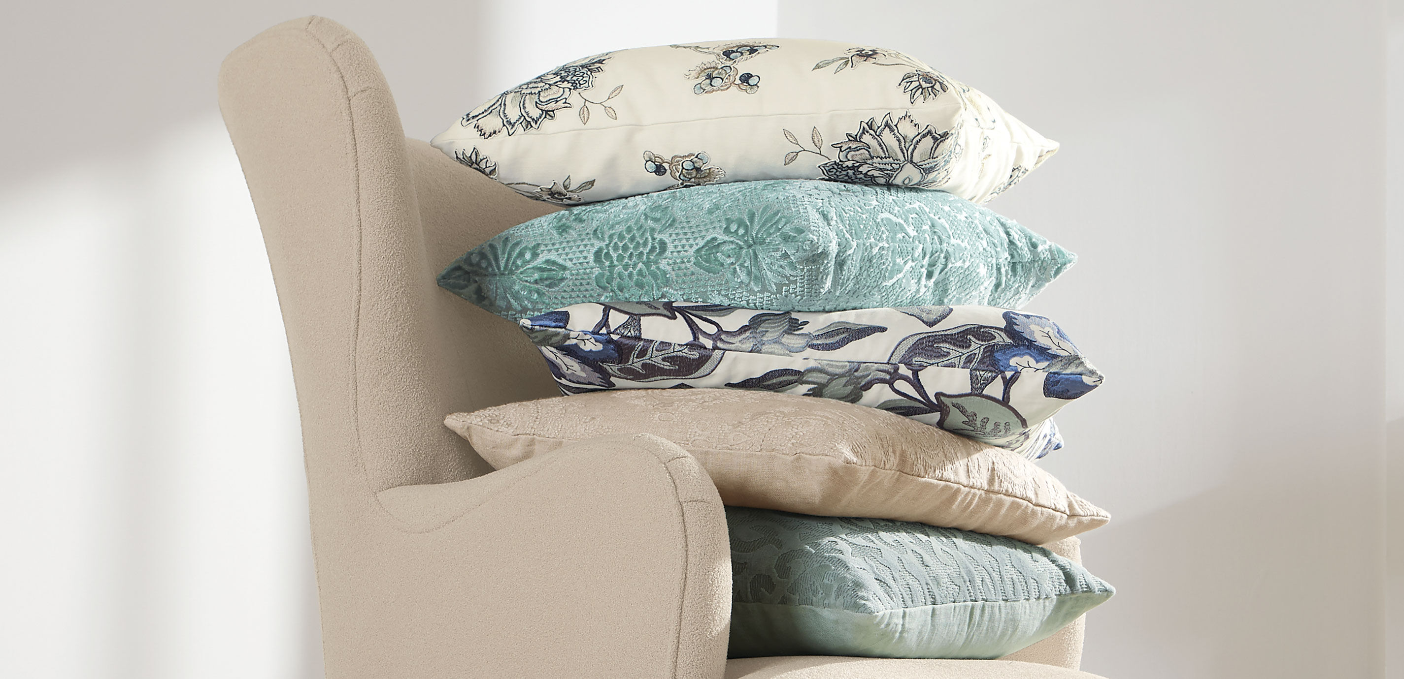 Blooming Floral Embroidered Square Pillow, 22"_5