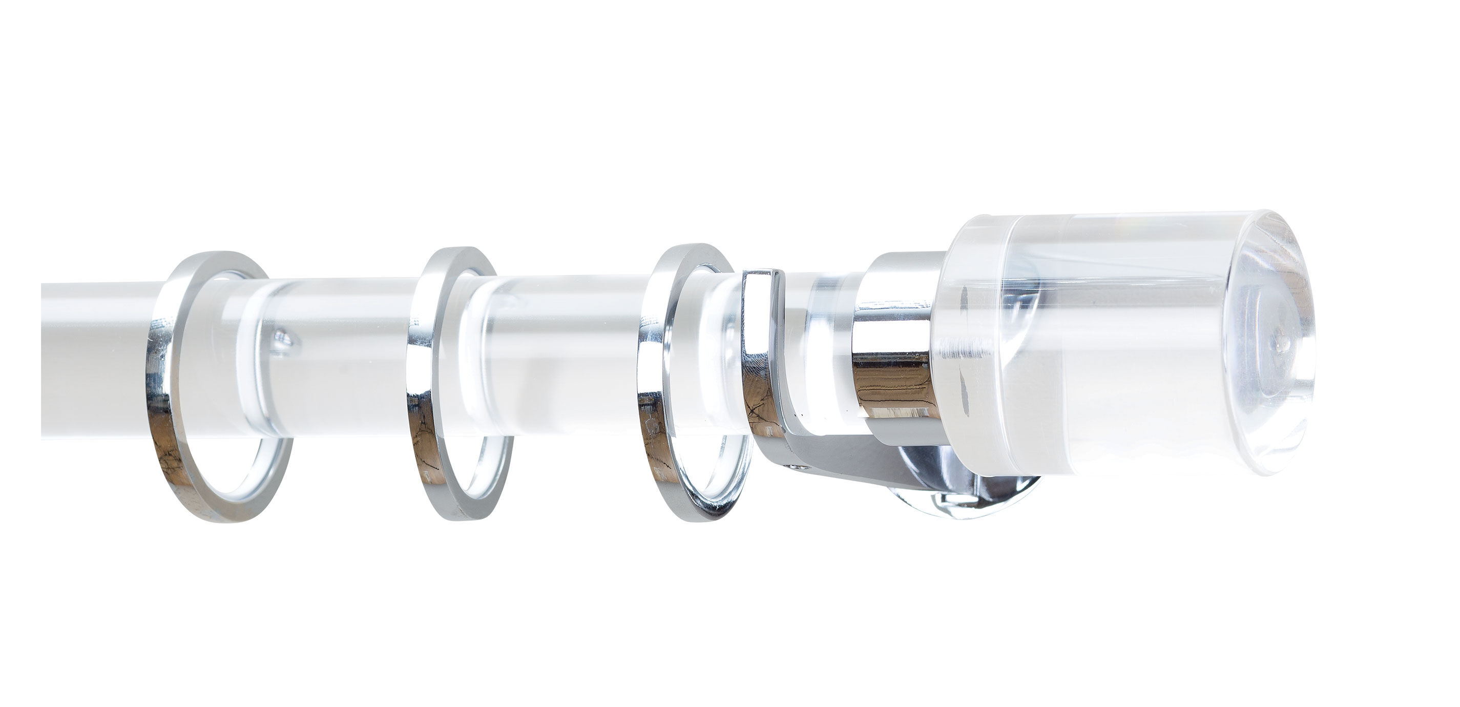 Acrylic Drapery Hardware Set with Cylinder Finial