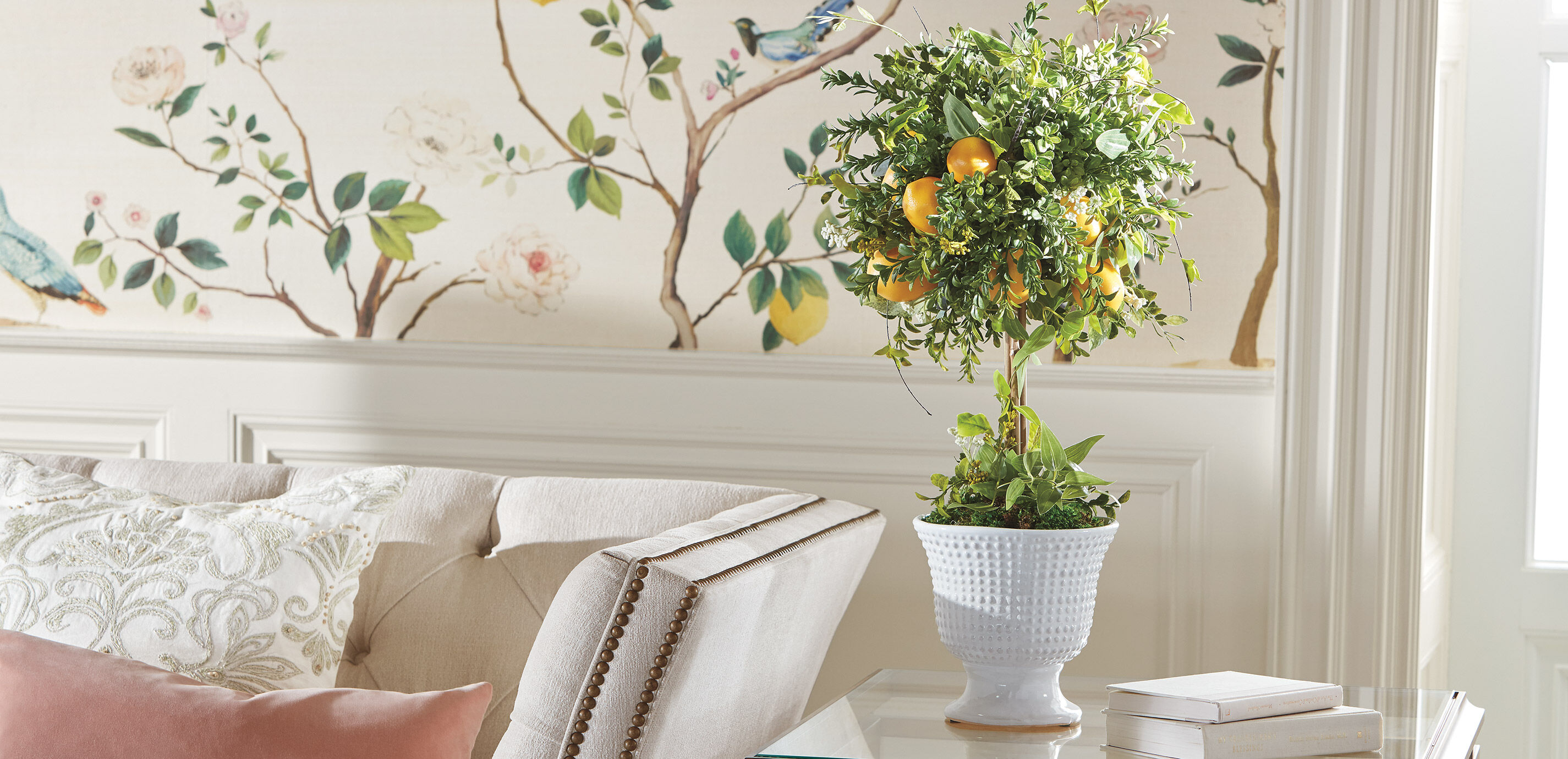 Lemon Topiary in Ceramic Vase_1