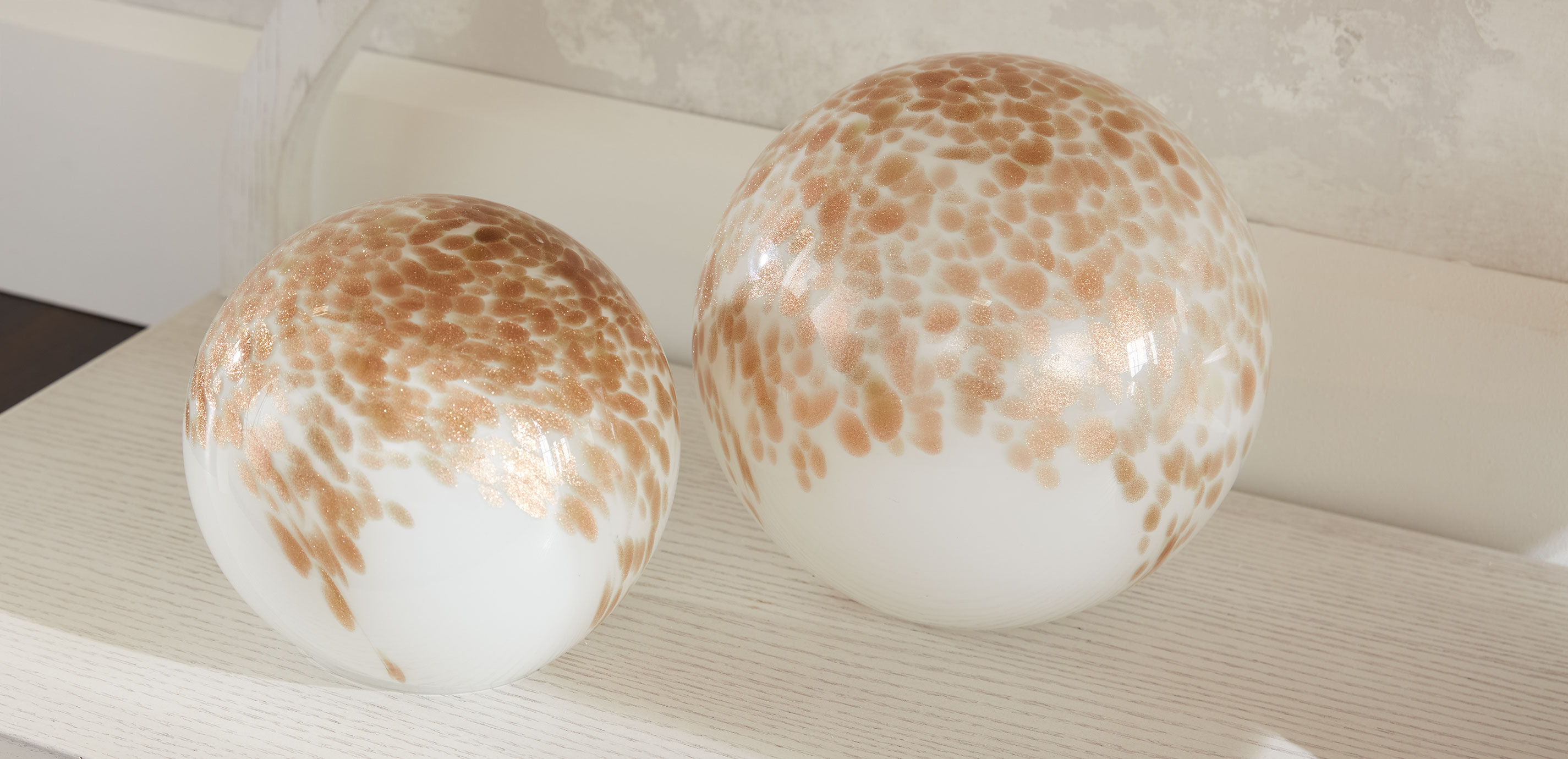 Speckled Glass Spheres, Set of 2_2