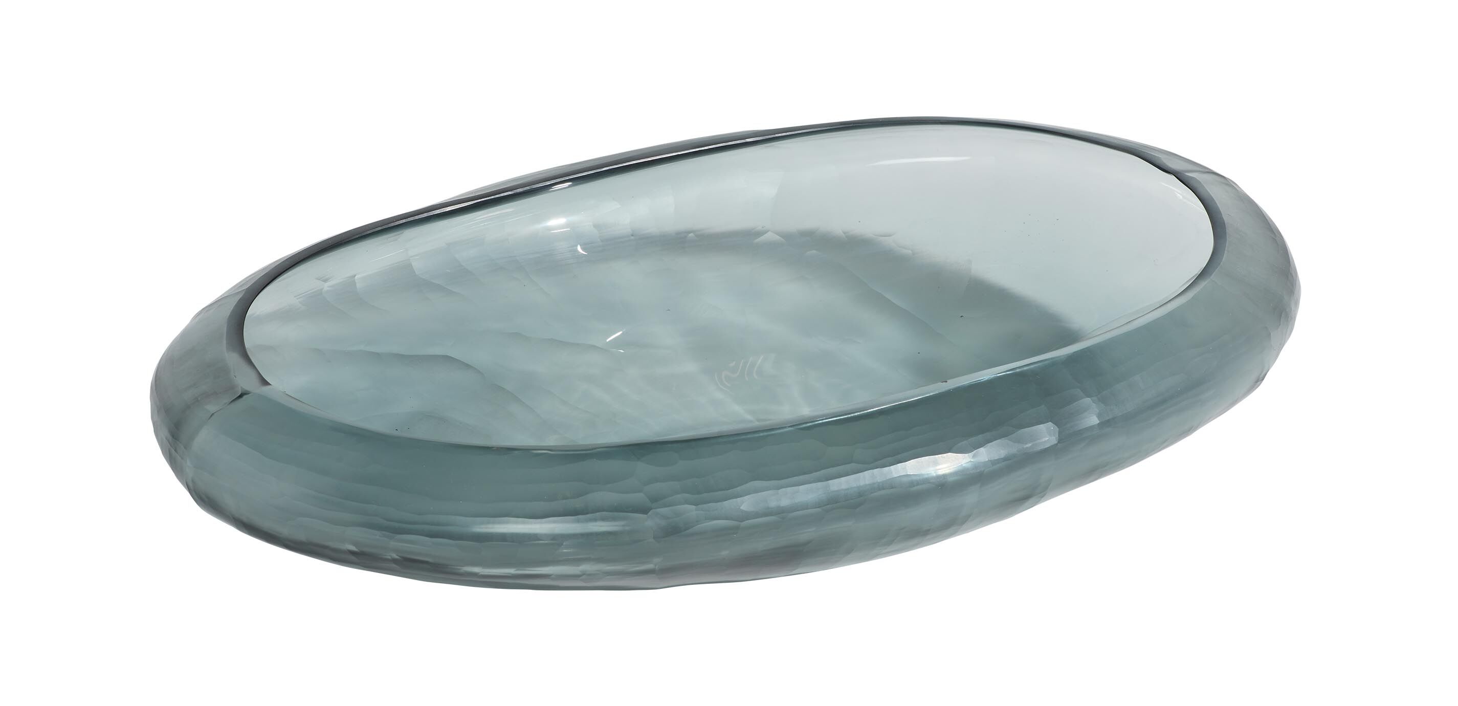 Blue-Gray Cut Glass Bowl_1