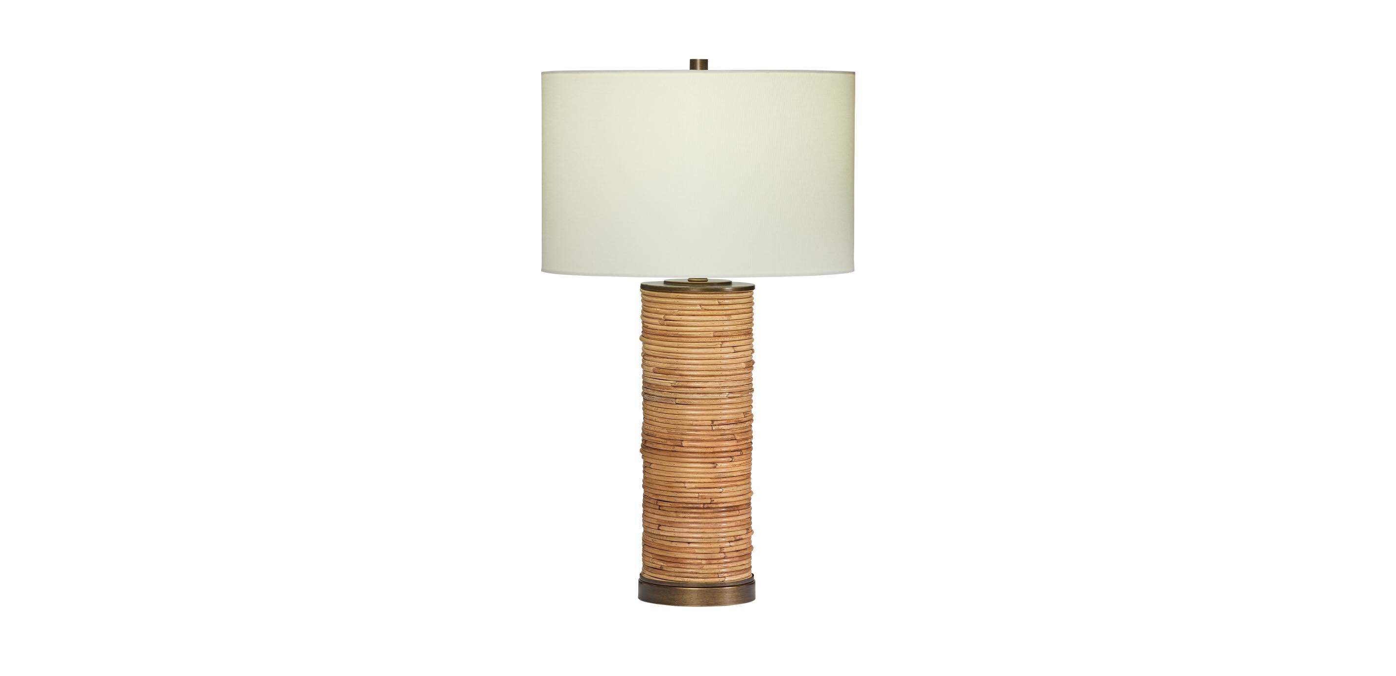 Marlie Rattan Column Table Lamp_3