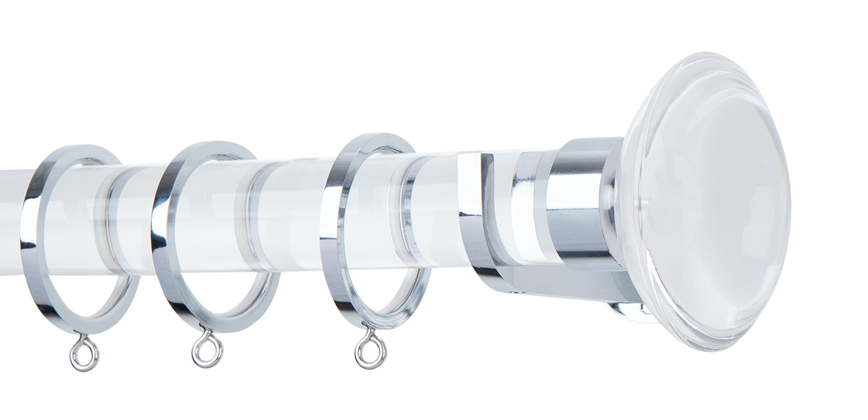 Acrylic Drapery Hardware Set with Sphere Finial