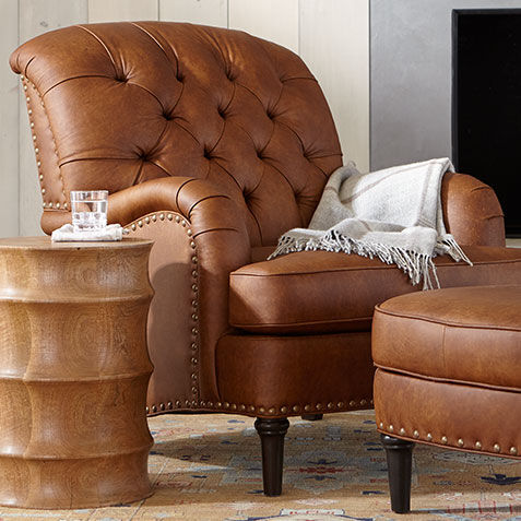 Reede Tall-Back Leather Club Chair Product Tile Hover Image 722169