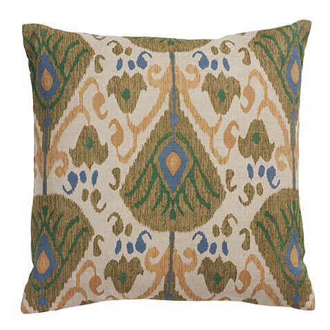 Green Ikat Printed Pillow image