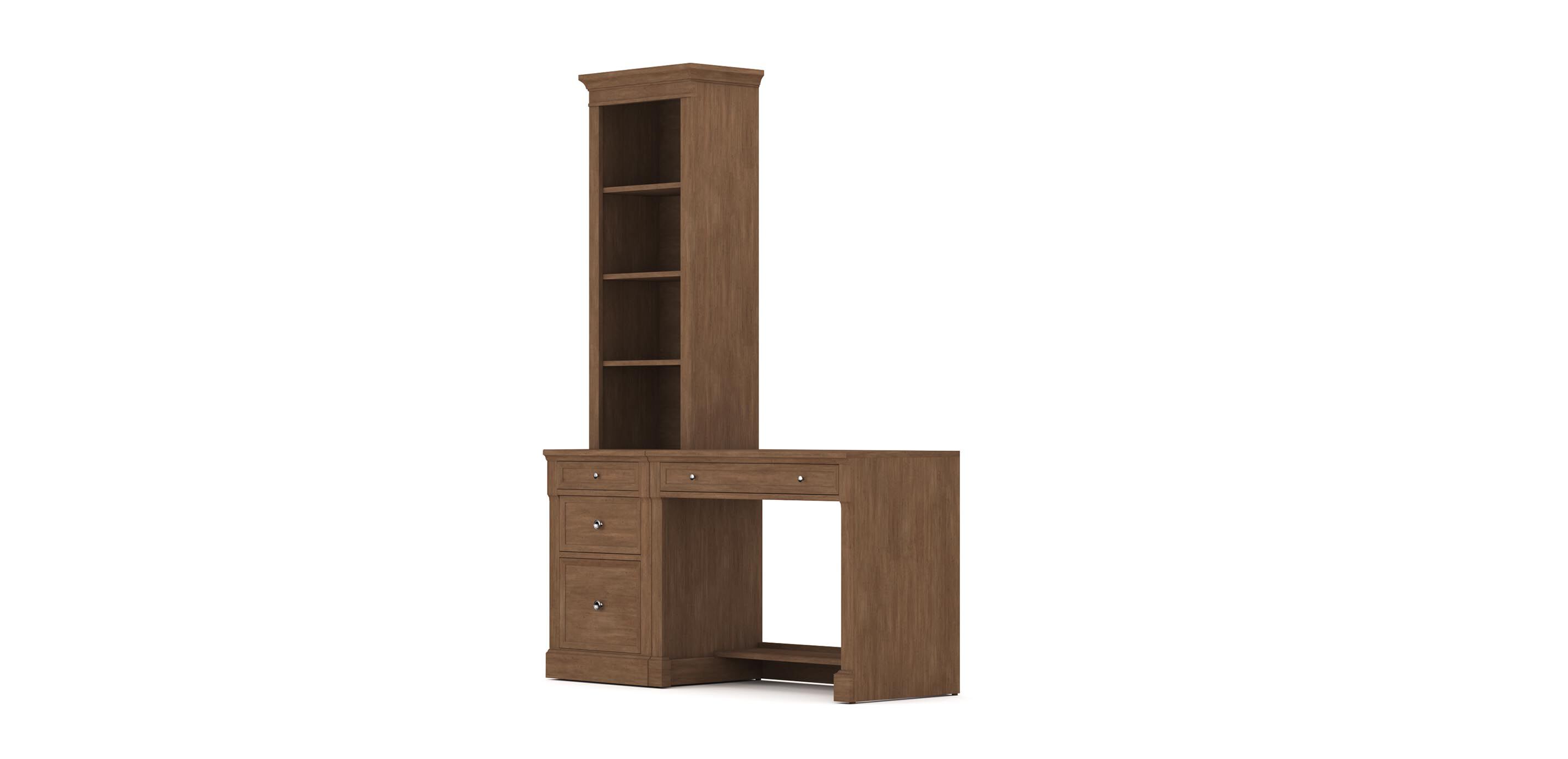 Continental File Bookcase with Bridge Desk_1